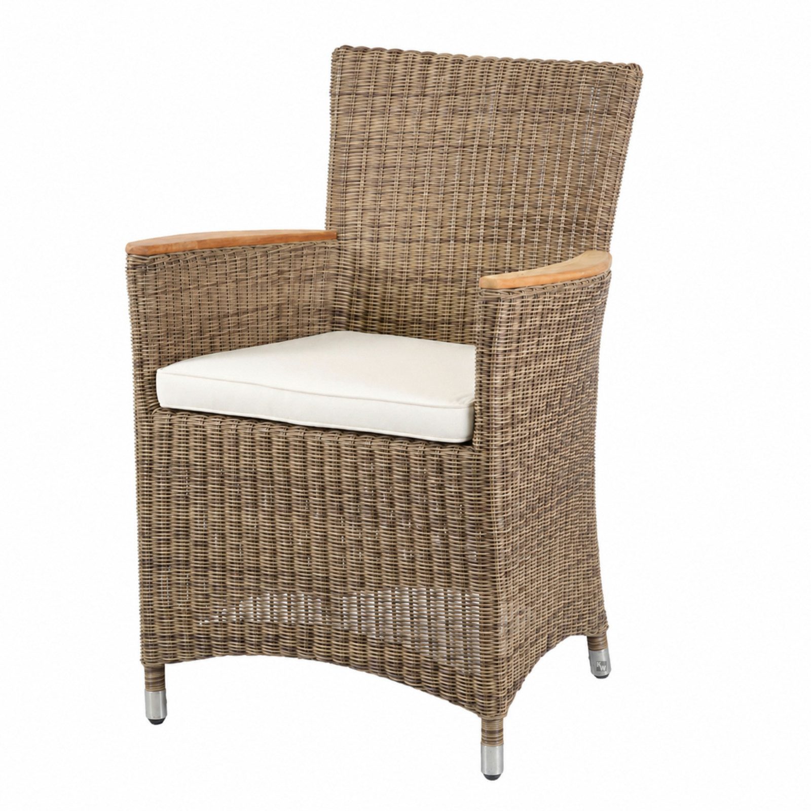 Kai Wiechmann Gartensessel Hochwertiger Polyrattan Geflechtsessel als wetterfester Rattansessel, moderner Polyrattan Gartenstuhl in Cappuccino