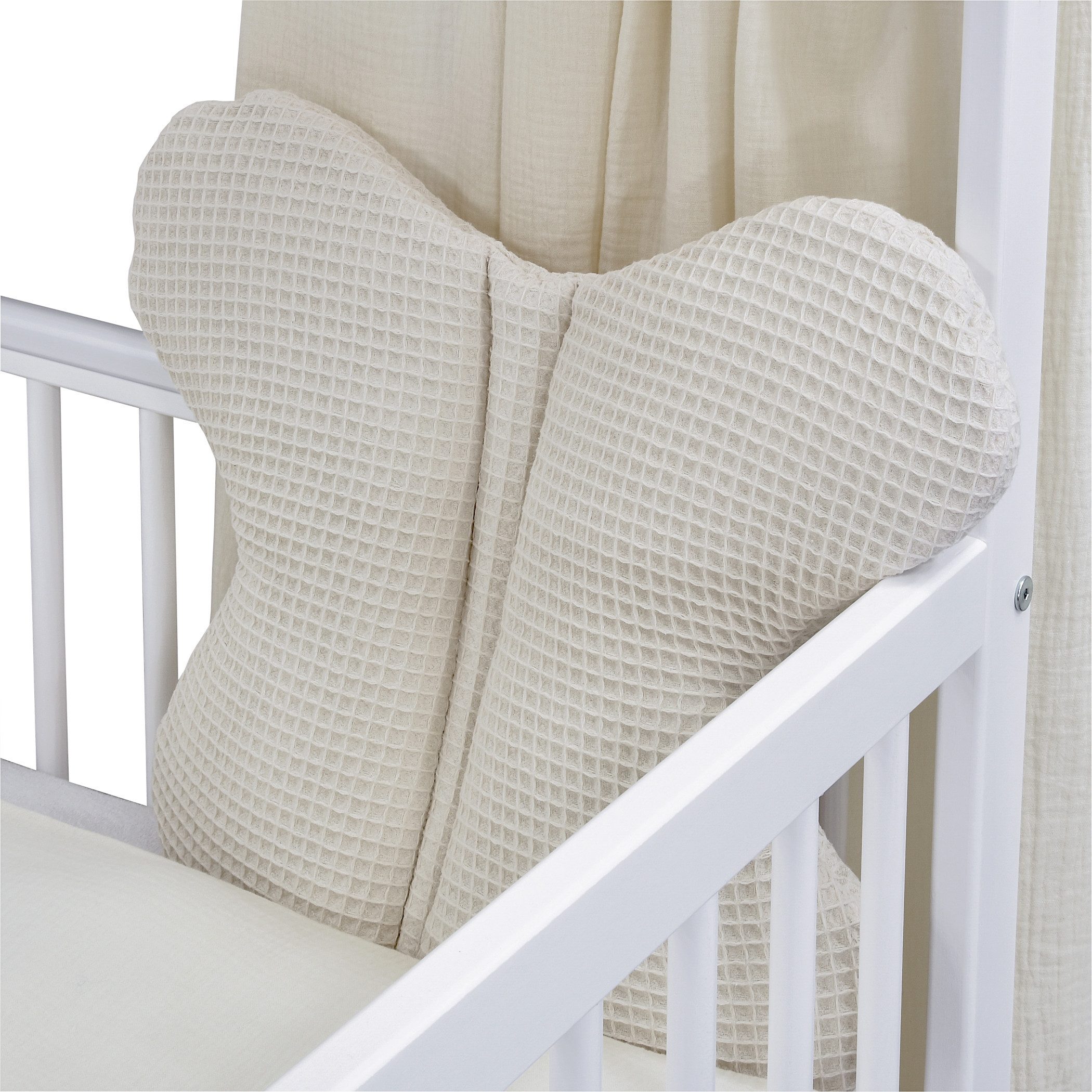 Baby-Delux Komplettbett Hausbett Babybett Komplettset Waffelpique Musselin, 12-tlg., Kinderbett 60x120 cm weiß, Bettset verschiedene Designs