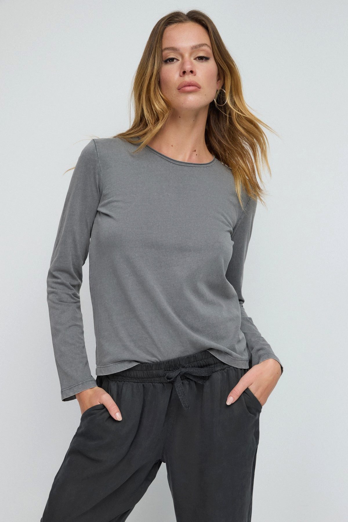 T-Shirt Einfaches Langarm-T-Shirt