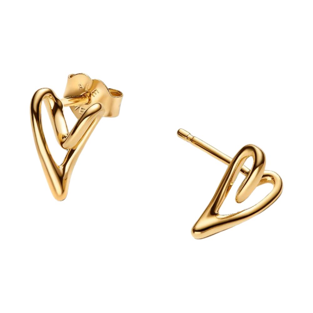Pandora Paar Ohrstecker 264393C00, Herz, Liebe, Vergoldet, Sommer
