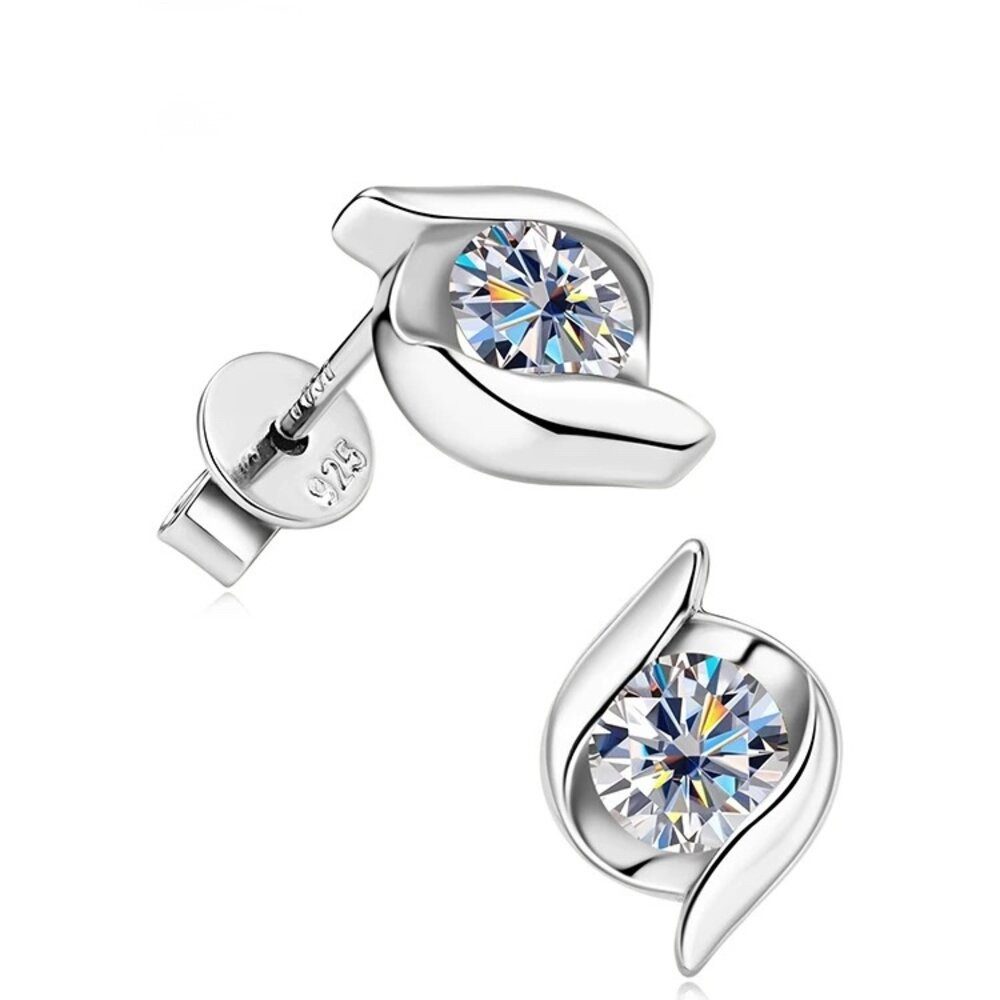 ROUGEMONT Paar Ohrstecker Funkelnde Moissanit Damen Ohrstecker 18K Gold mit Echtheitszertifikat, Echtschmuck