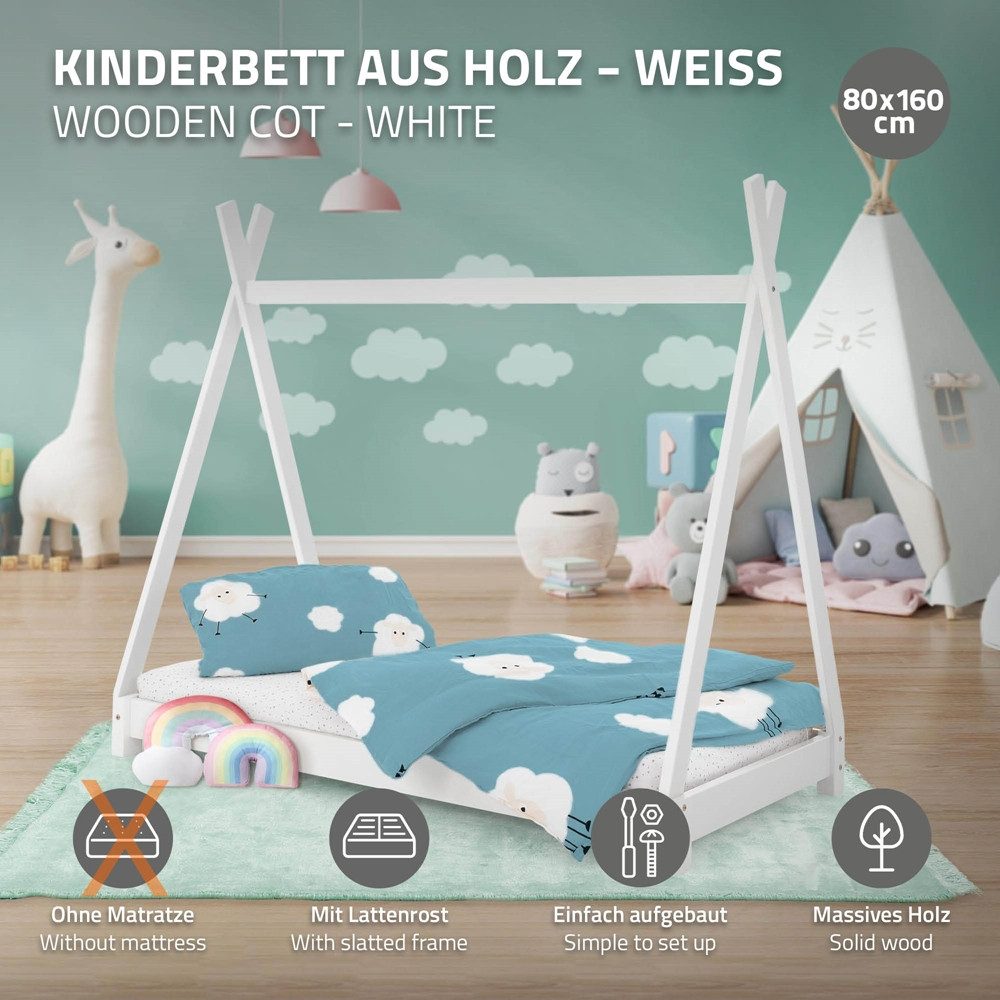 ML-DESIGN Spielbett Hausbett Tipi Zeltbett inkl. günstig online kaufen