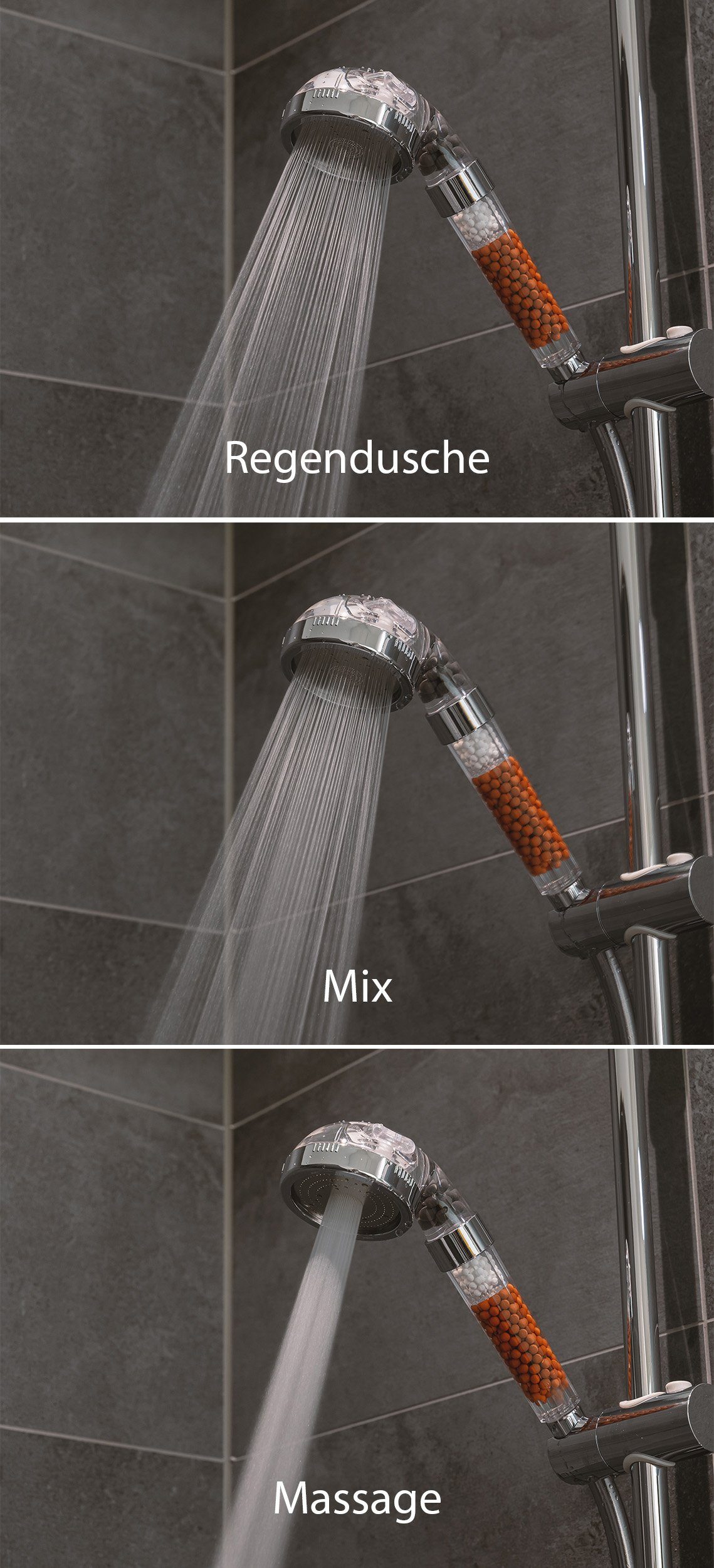 BONETTI Duschbrause Duschkopf mit 3 Strahlarten günstig online kaufen