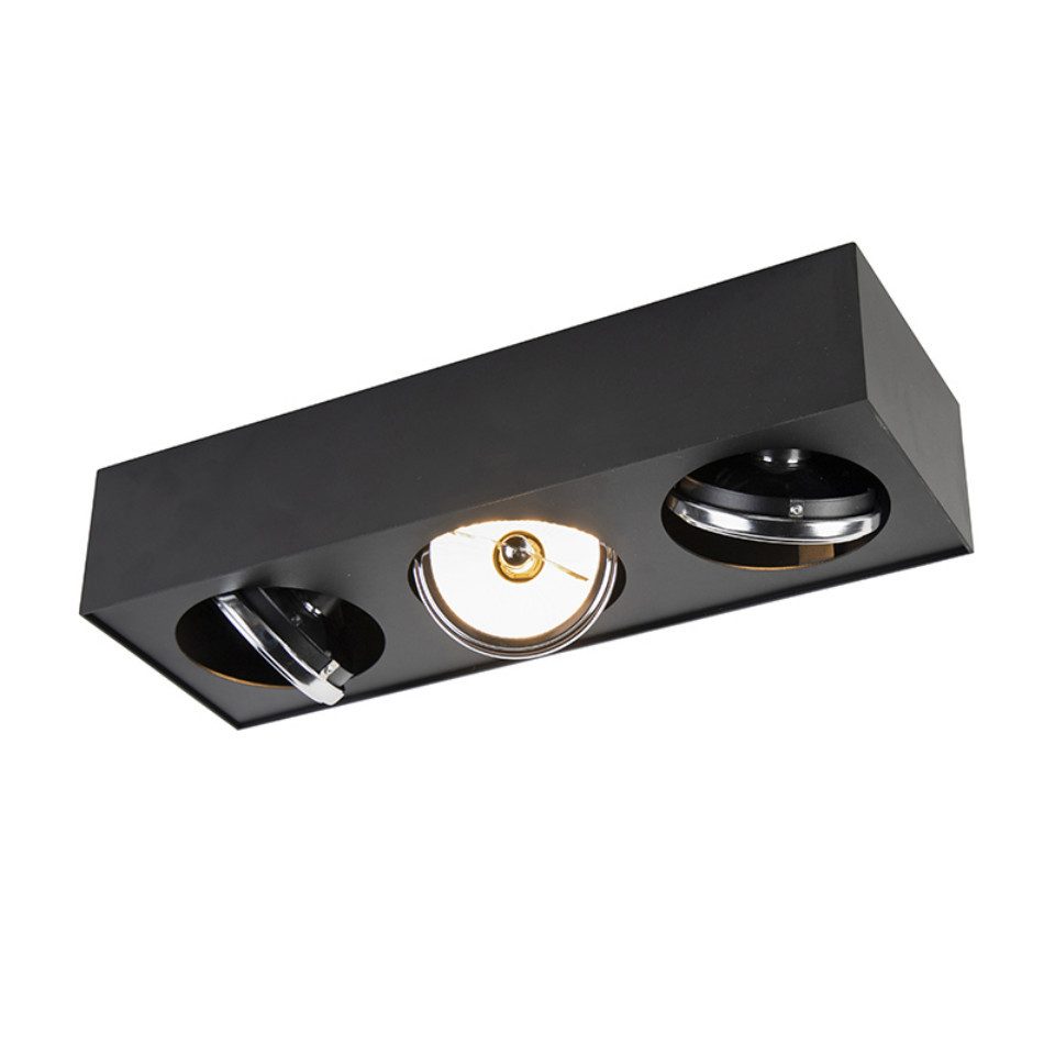 Qazqa LED Aufbaustrahler Kaya, ohne Leuchtmittel, Warmweiß, QAZQA Aufbau­spot, g9, Schwarz, Aluminium, Modern