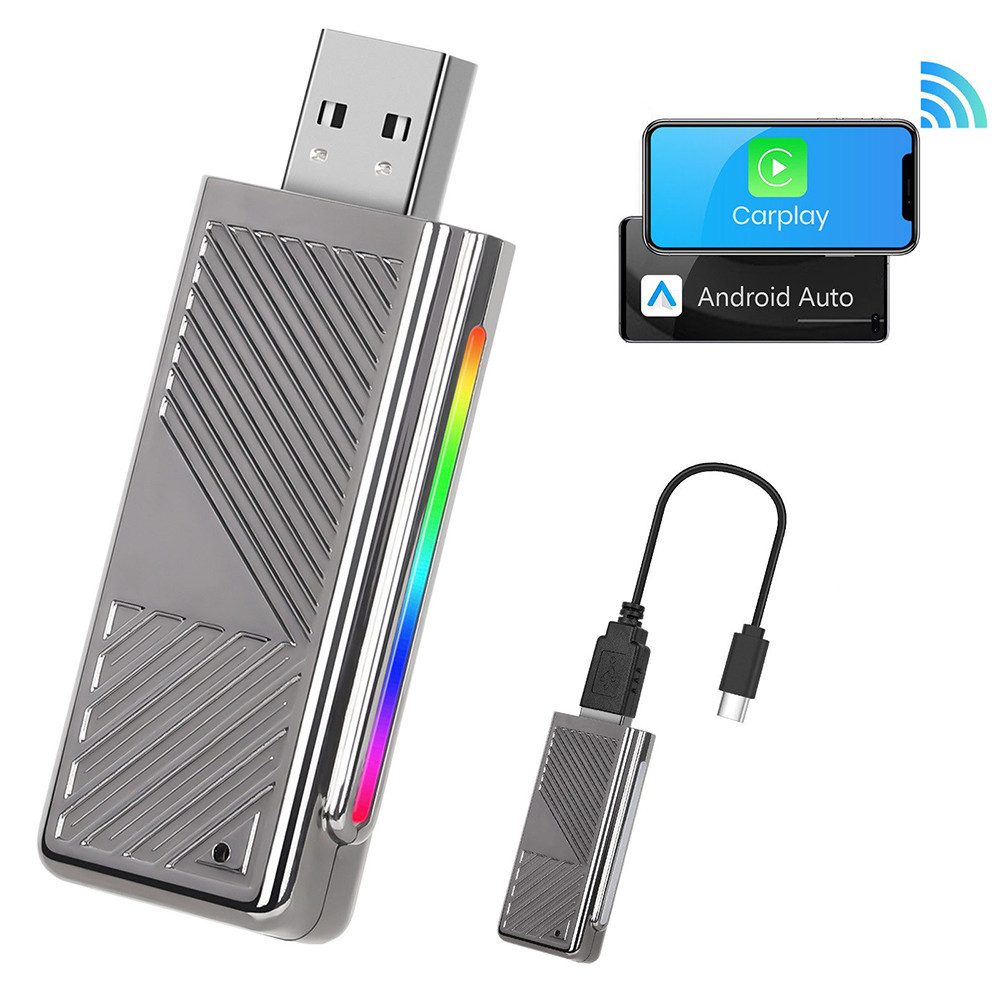 Drahtloser Android Auto Adapter & Apple CarPlay Ai Box USB Type-C Adapter