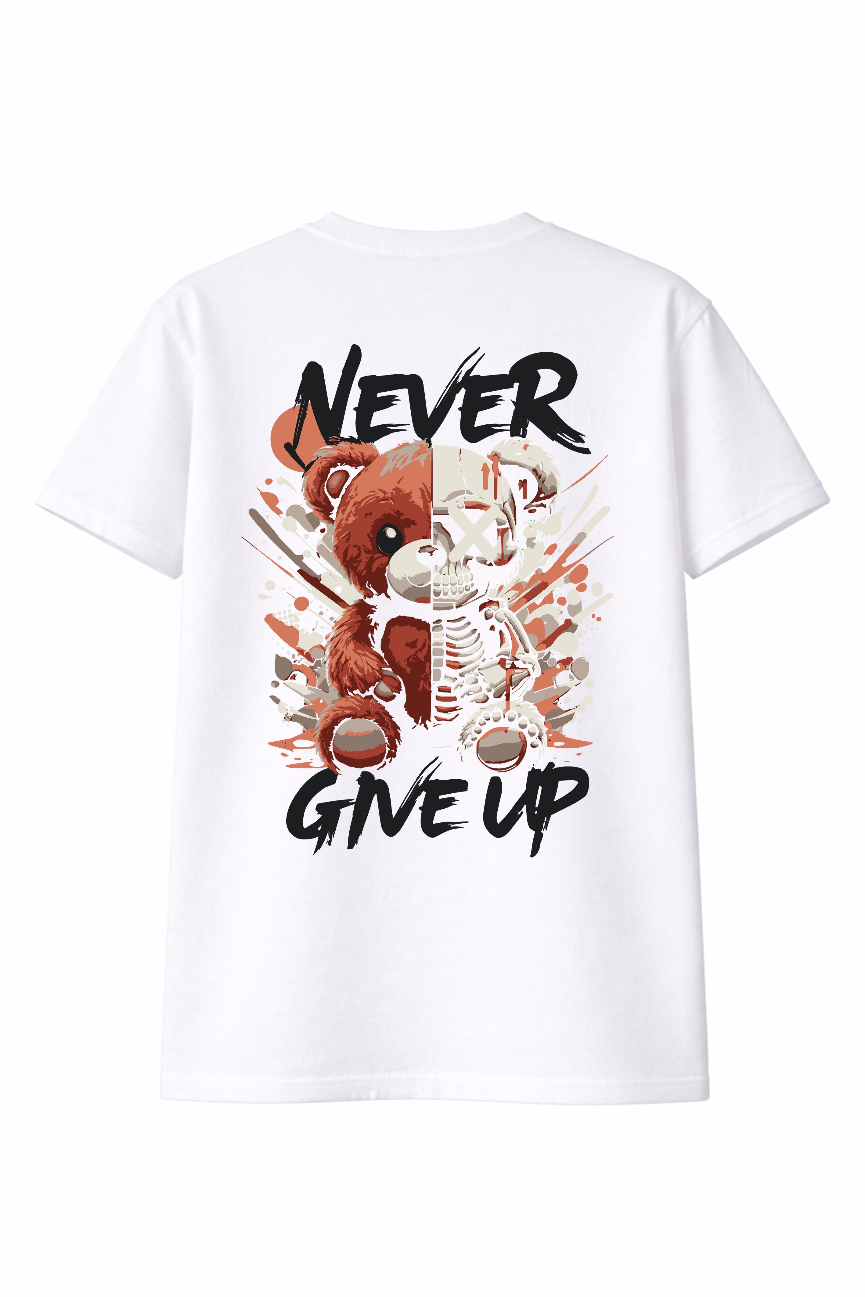 T-Shirt Herren Teddy Never Give Up Shirt Print
