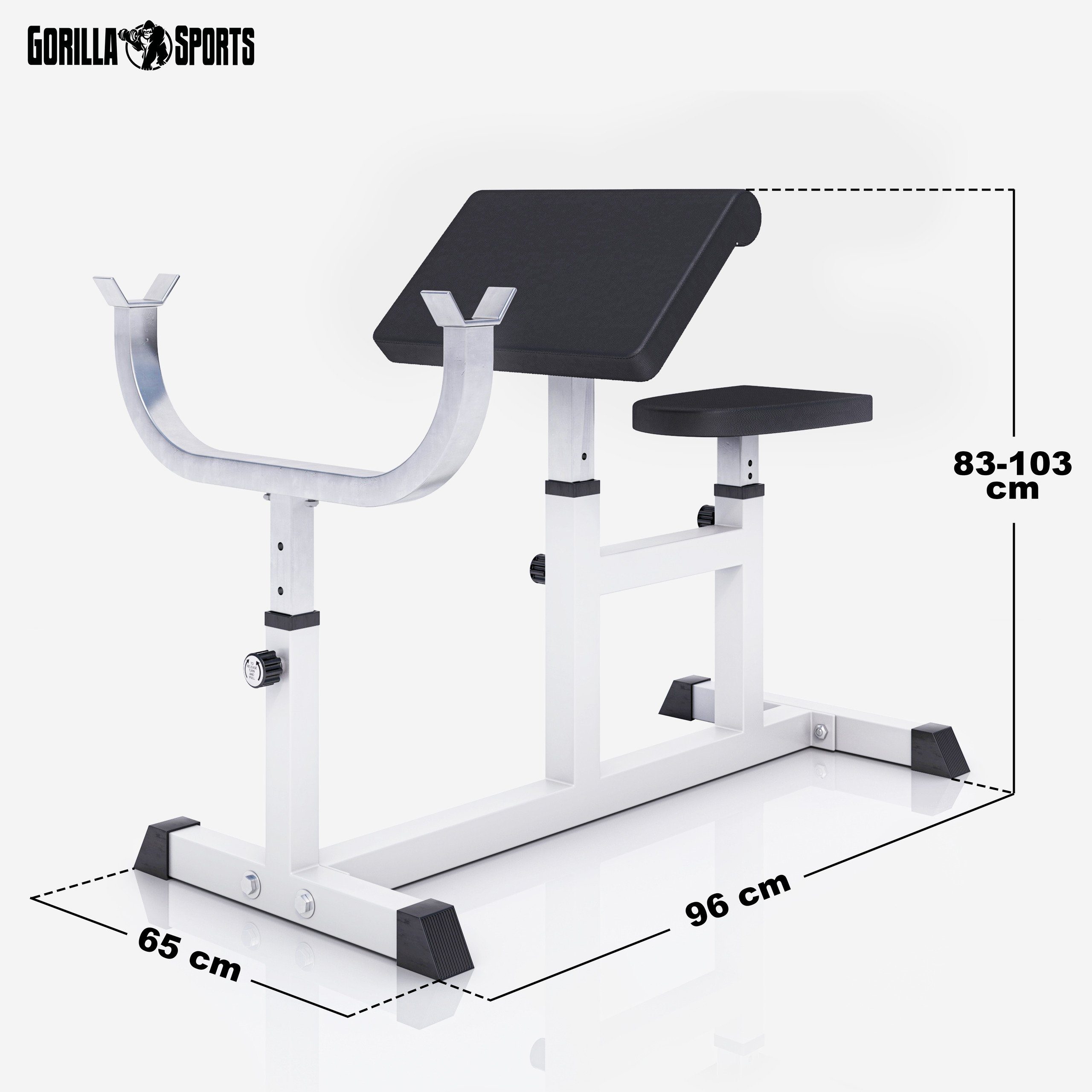 verstellbar, 83-103 GORILLA - Curlbank Curlpult cm, kg, SPORTS 5-fach 96x65 200 Hantelbank x (1-tlg) bis