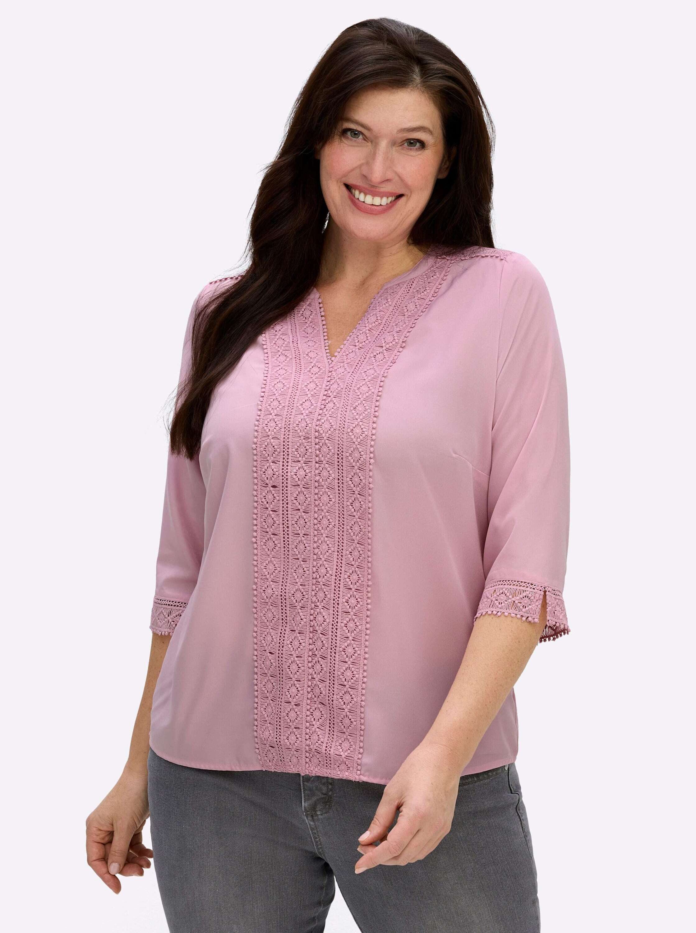 Sieh an! Klassische Bluse Schlupfbluse 3/4-Arm