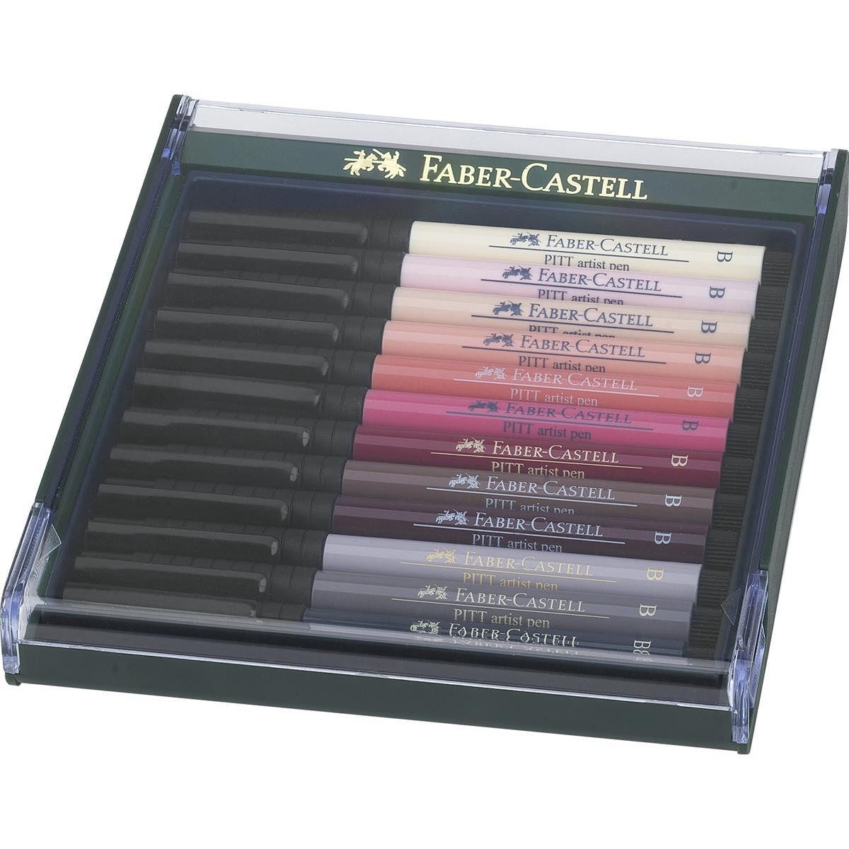 Faber-Castell Künstlerstift Faber-Castell Pitt Artist Pen Brush Tuschestift - 12x Haut