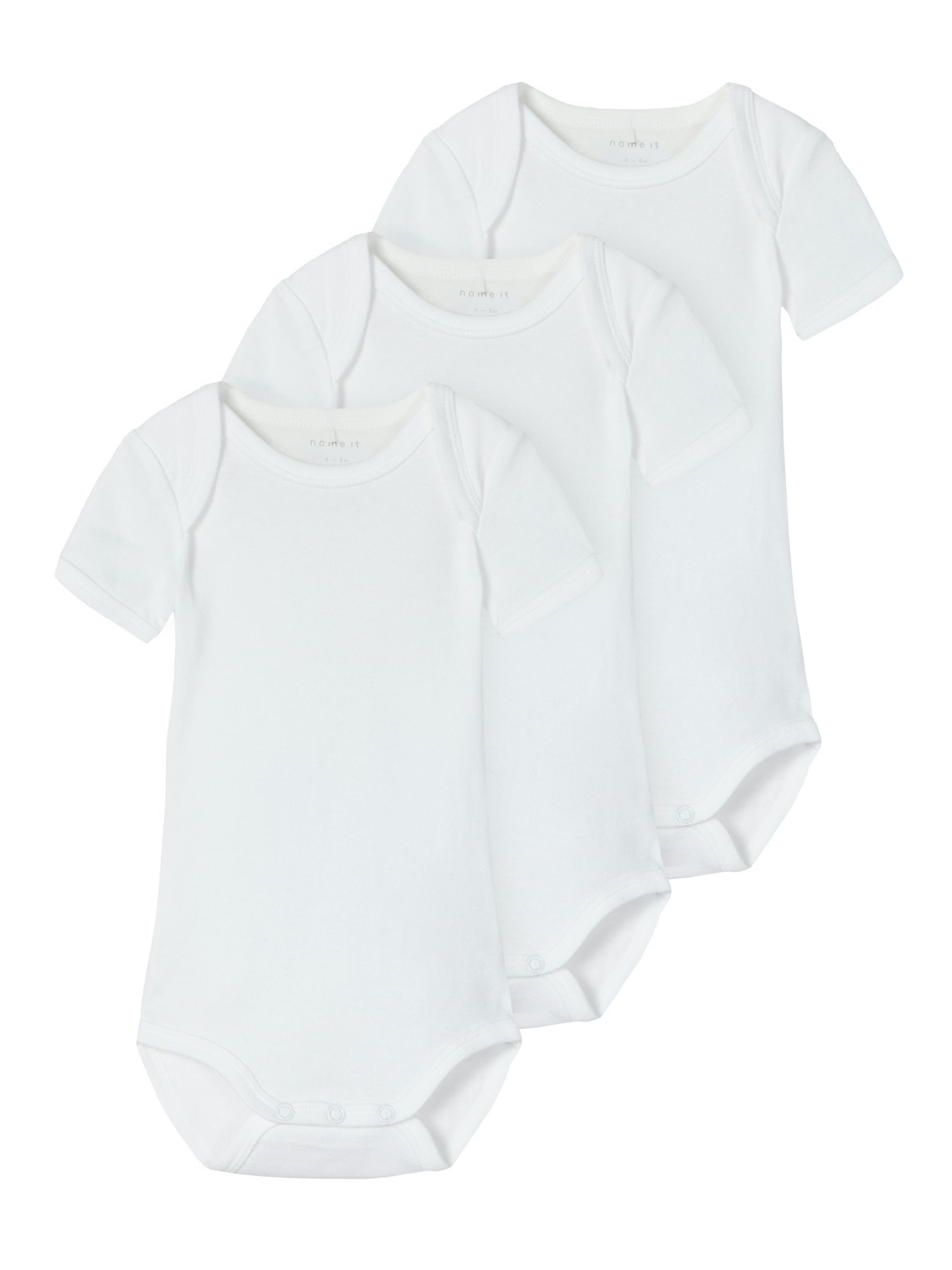 Name It Kurzarmbody (3-tlg) NBNBODY 3P S/S SOLID WHITE 4