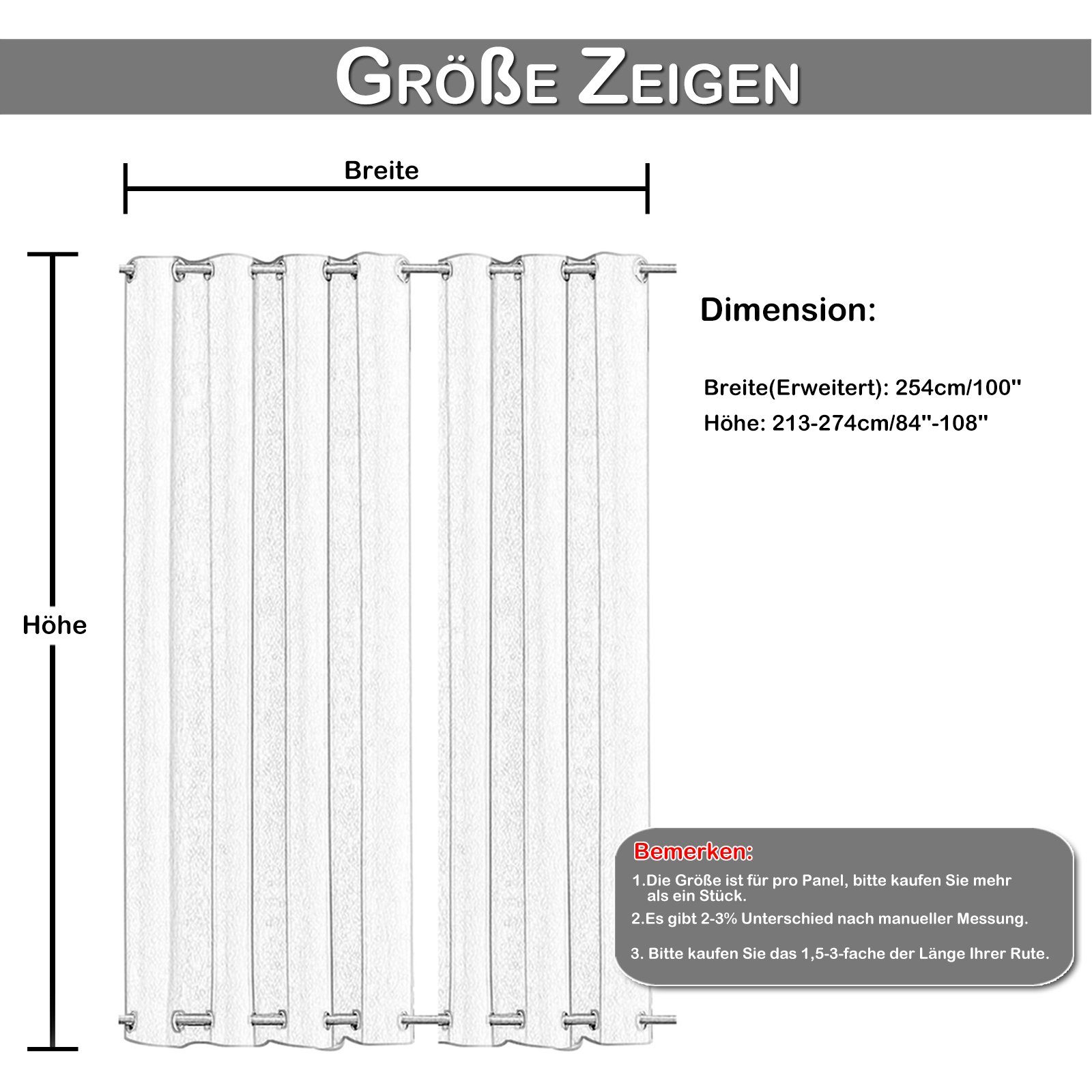 Qelus Gardine Outdoor Vorhang Sichtschutz,Wetterfest Blickdicht günstig online kaufen