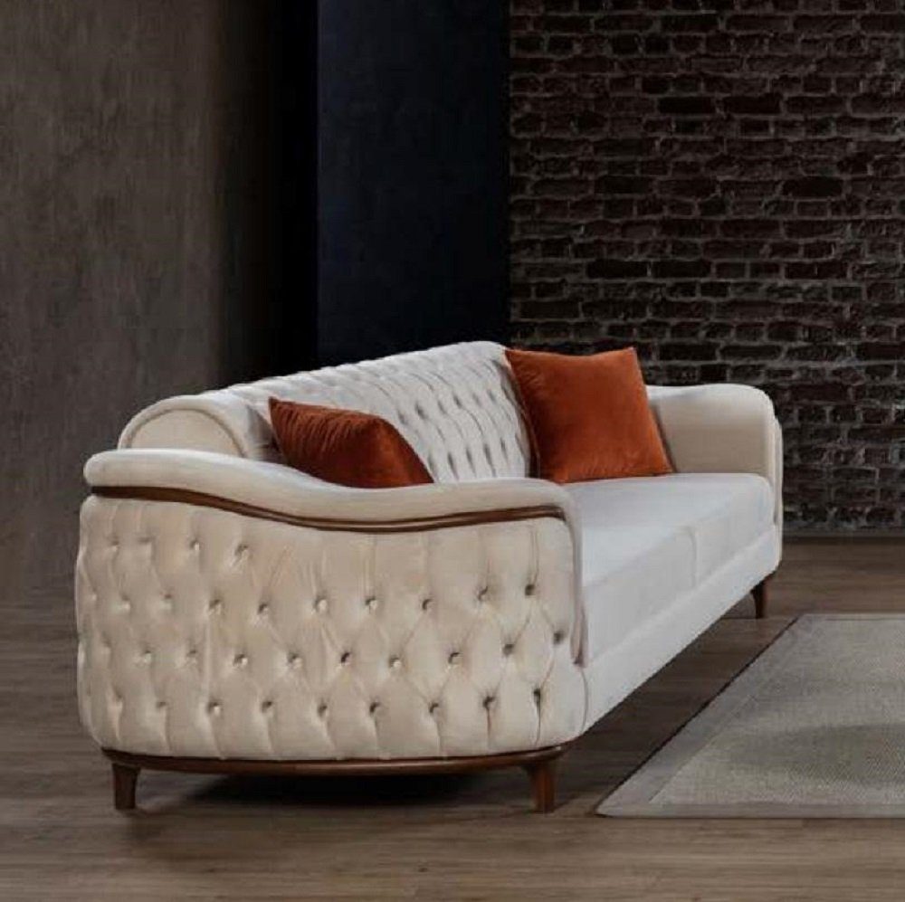 Sitz Luxus Dreisitzer Sofa Couchen Sitzer Möbel 3-Sitzer Weiß JVmoebel 3 Design
