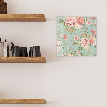 DEQORI Magnettafel 'Tapete mit Blumenmuster', Whiteboard Pinnwand beschreibbar