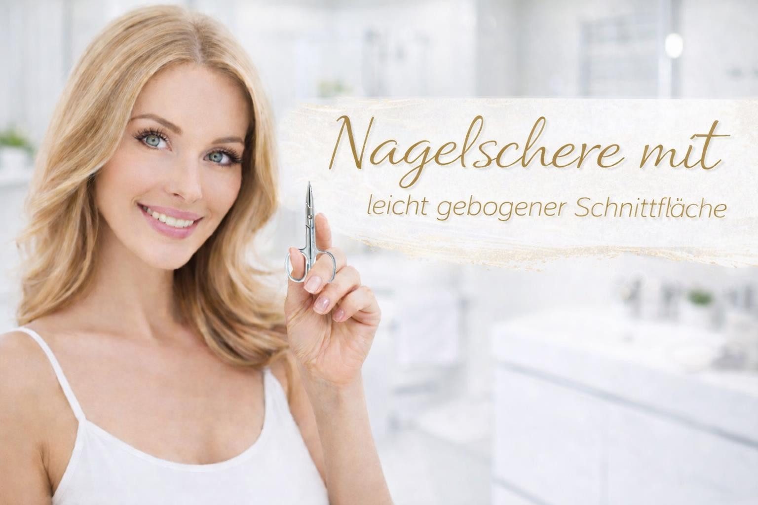 EloModa Nagelschere 2x Solingen Nagelschere gehärteter Stahl – Extra scharf mit gebogener, (2-tlg), gebogener Schnittfläche