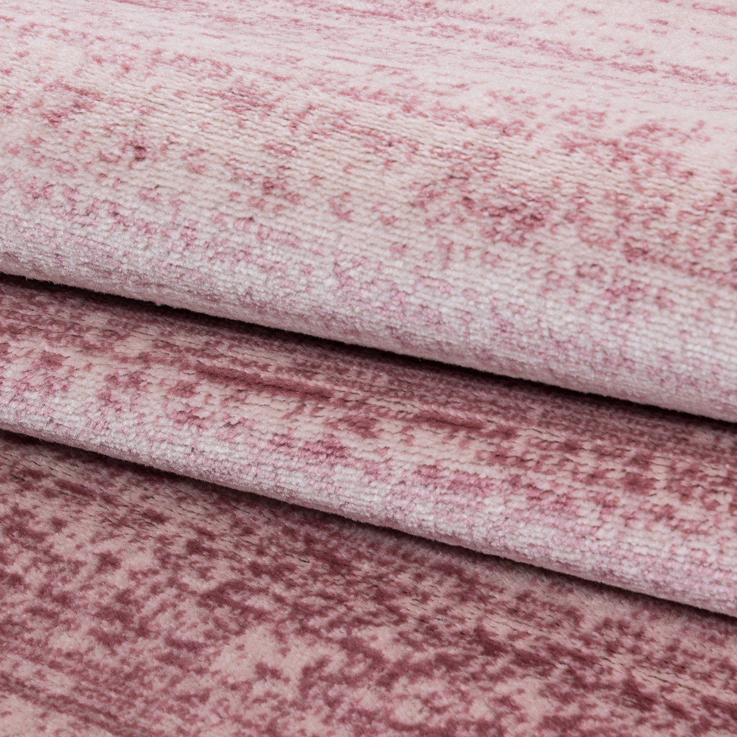 Designteppich Flachflorteppich meliert Kurzflorteppich Pink Miovani Wohnzimmer, Designerteppich