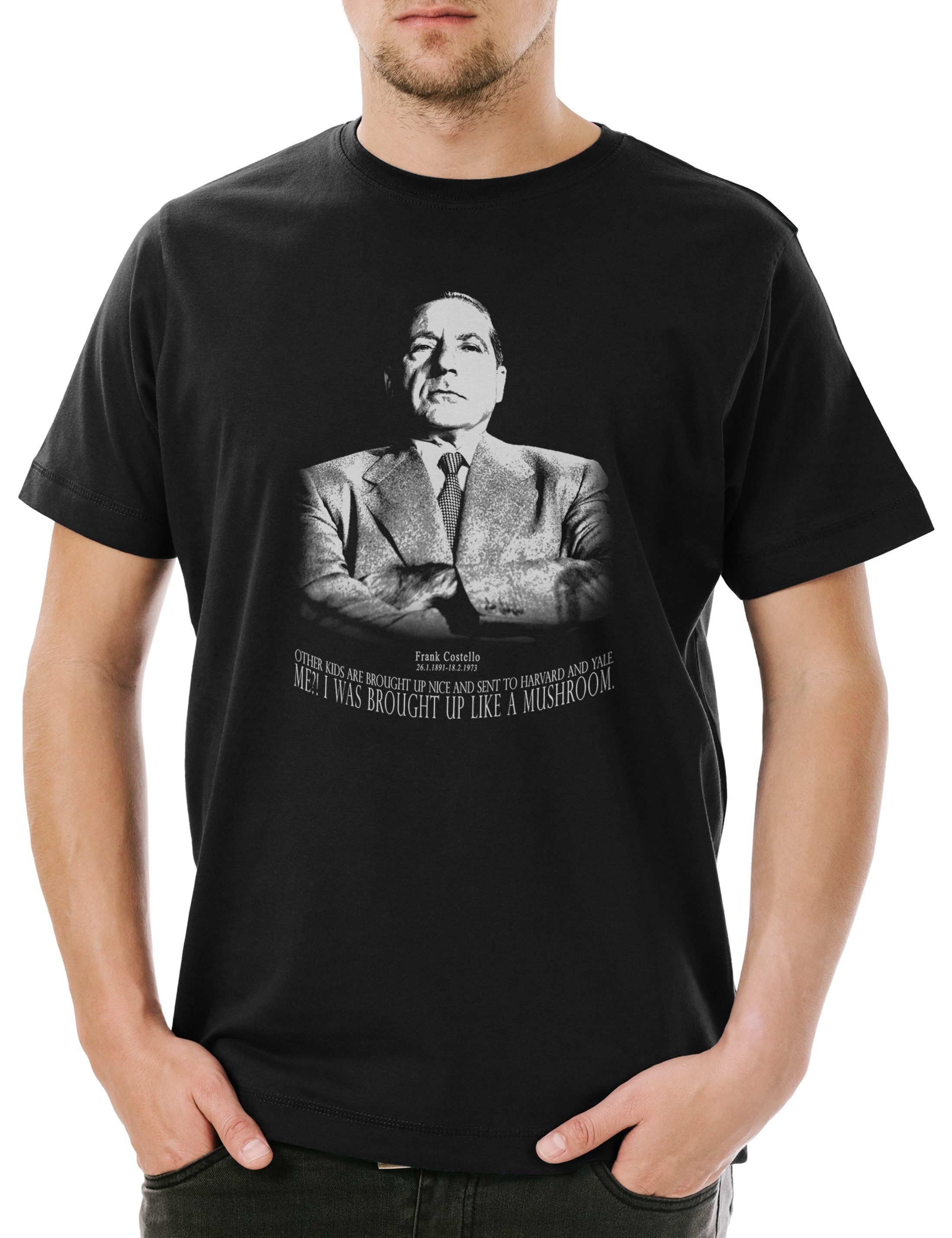 Urban Backwoods Print-Shirt Frank Costello Portrait Herren T-Shirt Mafia Mob Capone New York Al (1-tlg) Gangster Boss Crime Family