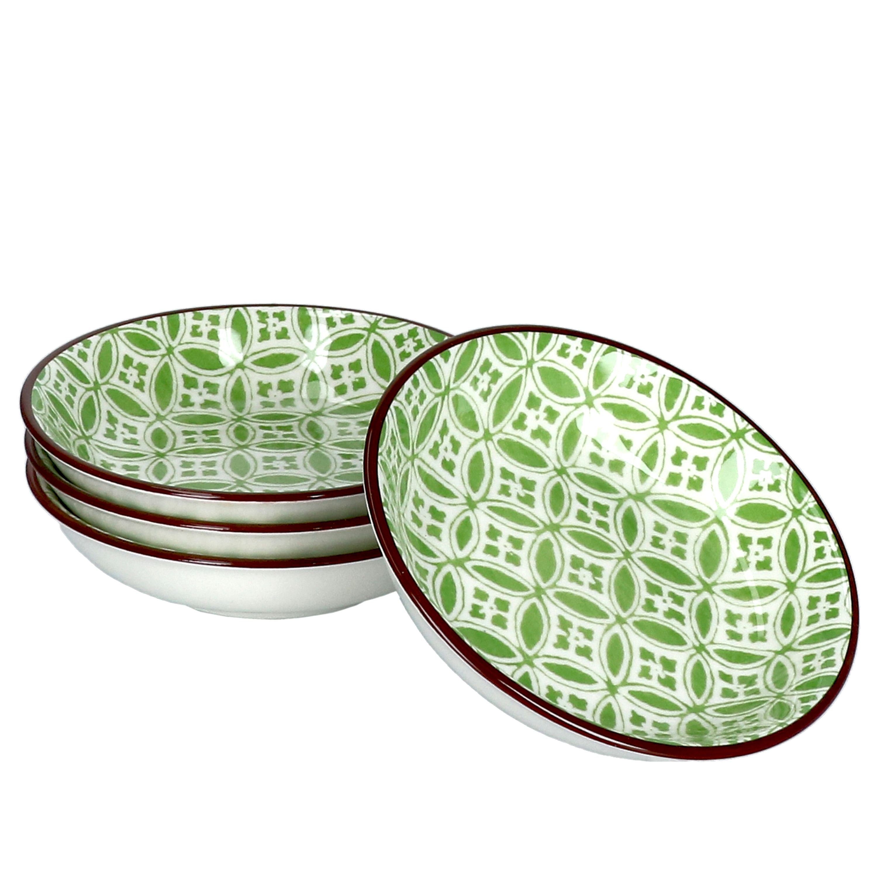 Ritzenhoff & Breker Servierschale 4er Set Schale flach 9,5cm Lime Sao - Ritzenhoff 744910, Porzellan