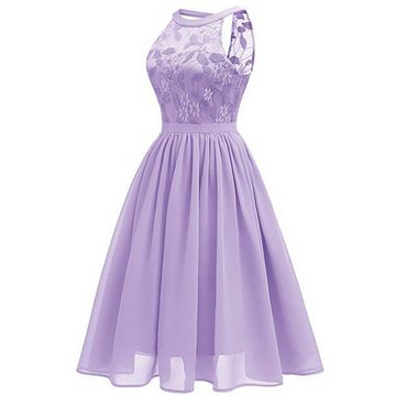 BlauWave A-Linien-Kleid Rückenfreies A-Linien-Kleid mit floraler Spitze für Damen (1-tlg) Cocktailpartykleid