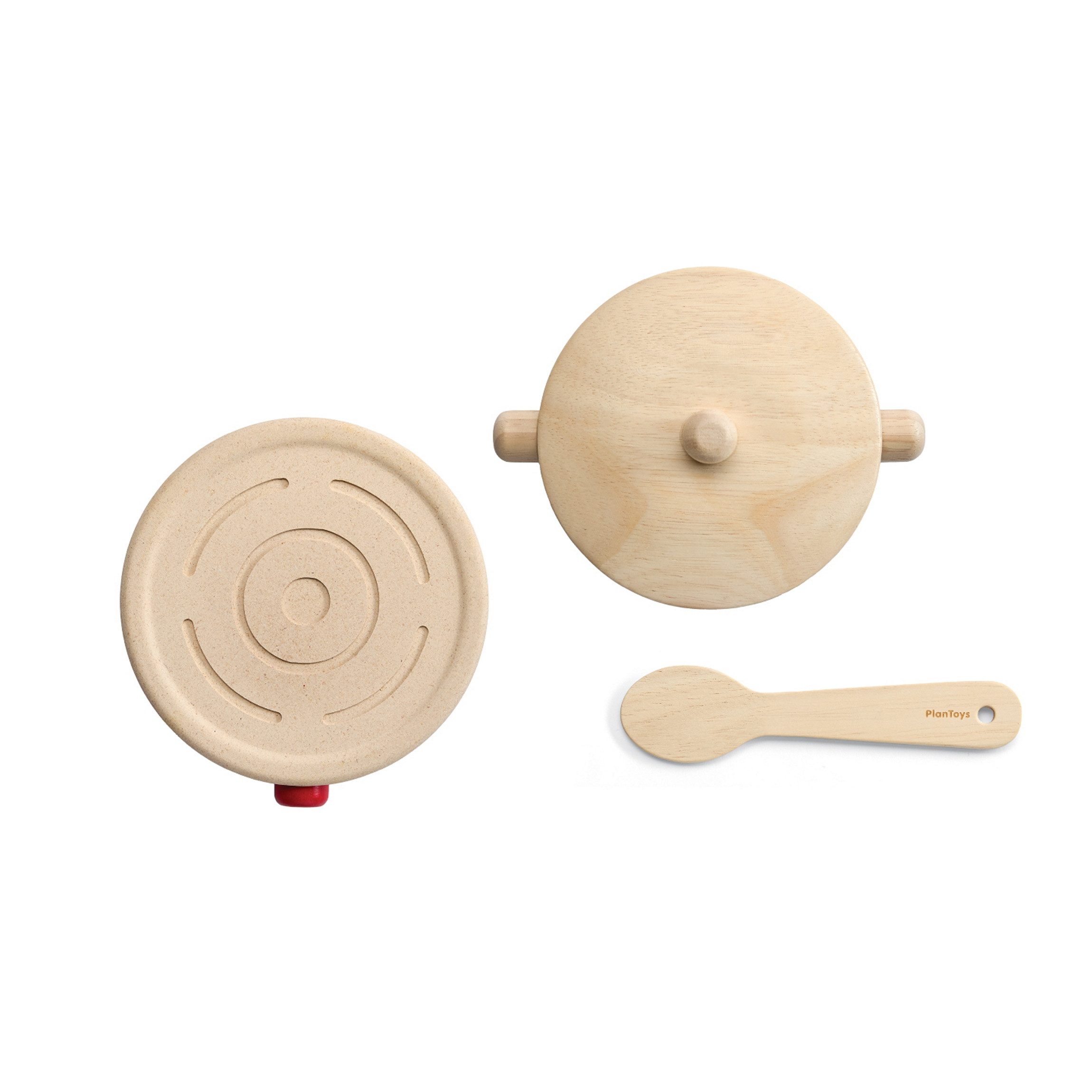 Plantoys Spielküche Kochtopf mit Kochplatte Spiel-Set 13,9 x 13 x 3,5 cm - 2y+