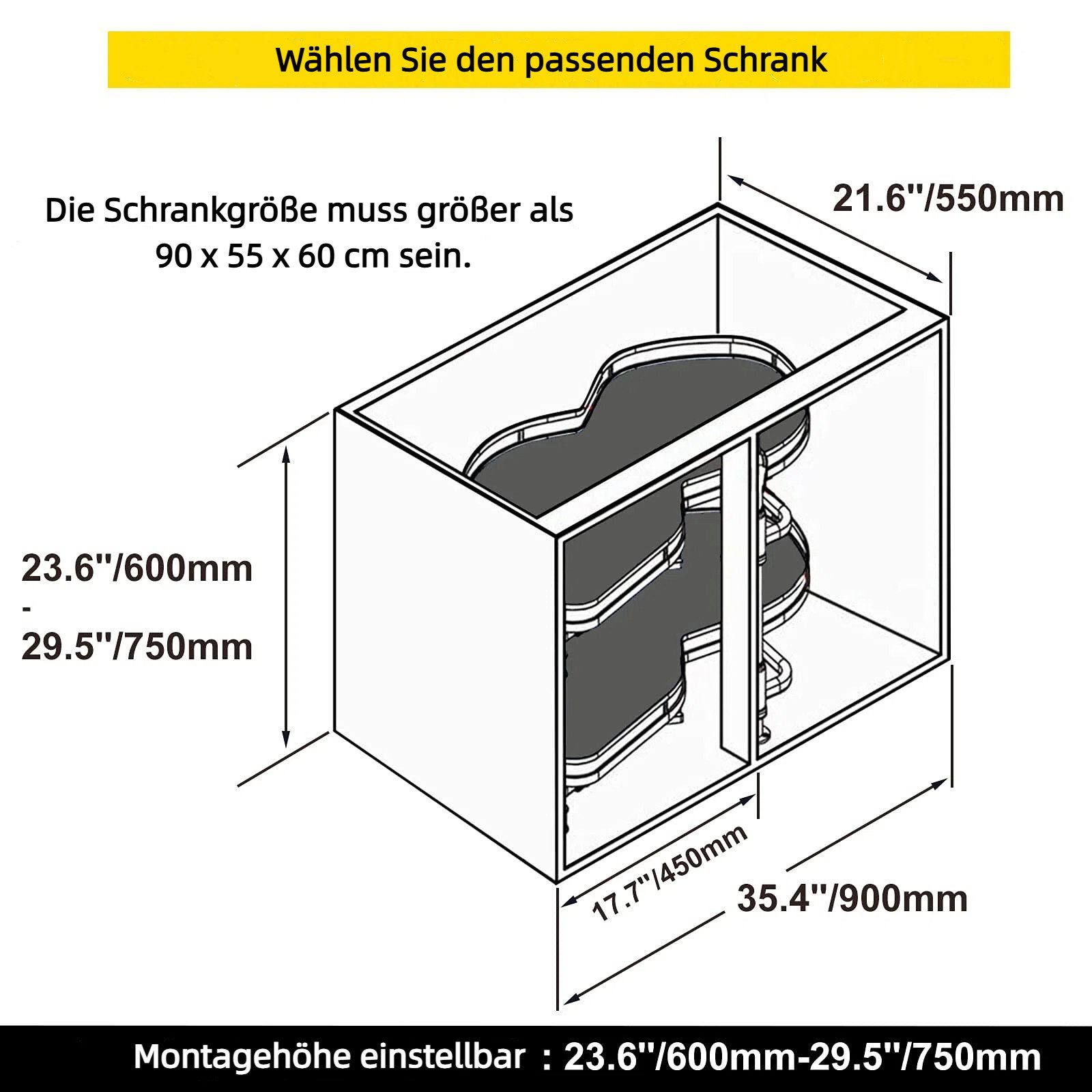 cocosity Drehregal Doppeltes Eckschrankfach zur Maximierung günstig online kaufen