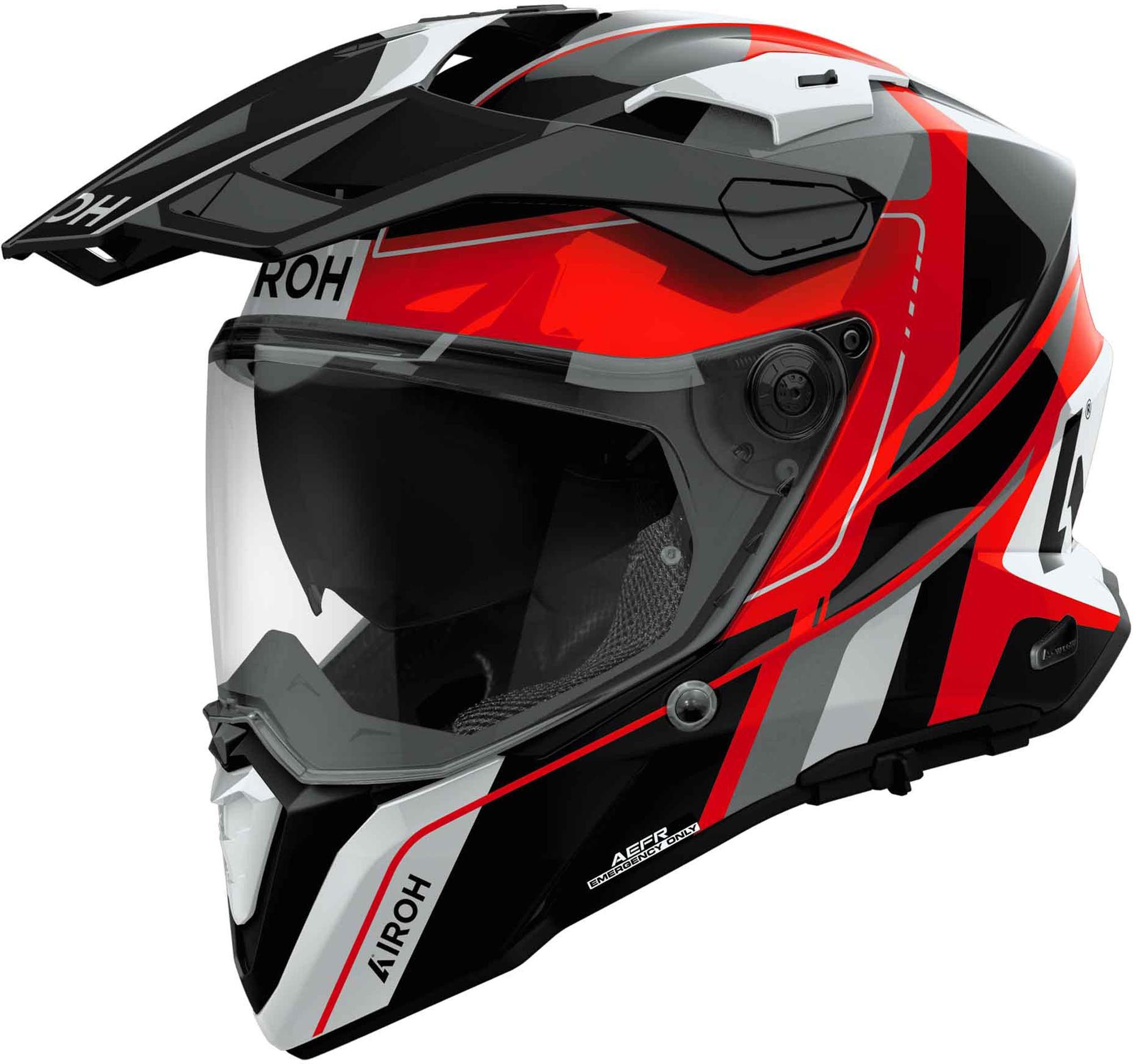 Airoh Motocrosshelm Commander 2 Skip Motocross Helm, vorbereitet für Kommunikationssystem,Notfallsystem-Polsterung (EQ
