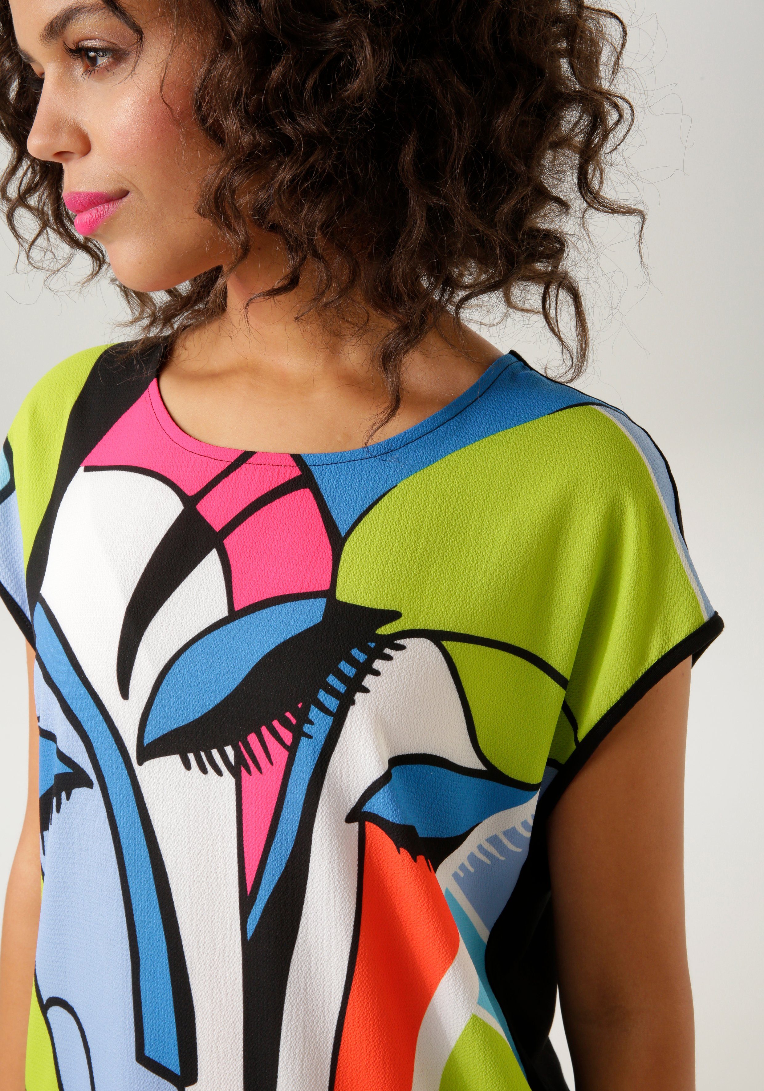 Aniston CASUAL shirt blouse with artistic face print
