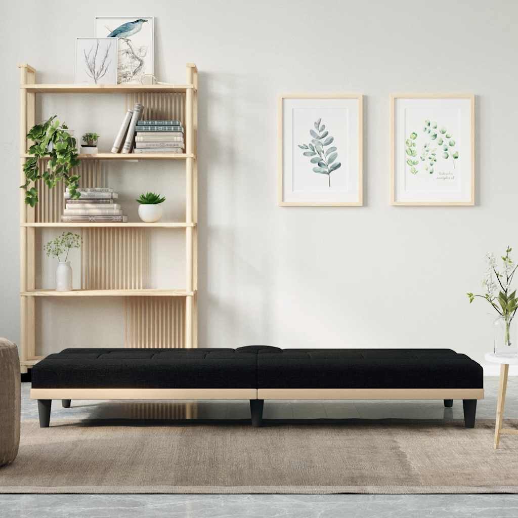 vidaXL Sofa Schlafsofa mit Getränkehaltern Schwarz günstig online kaufen