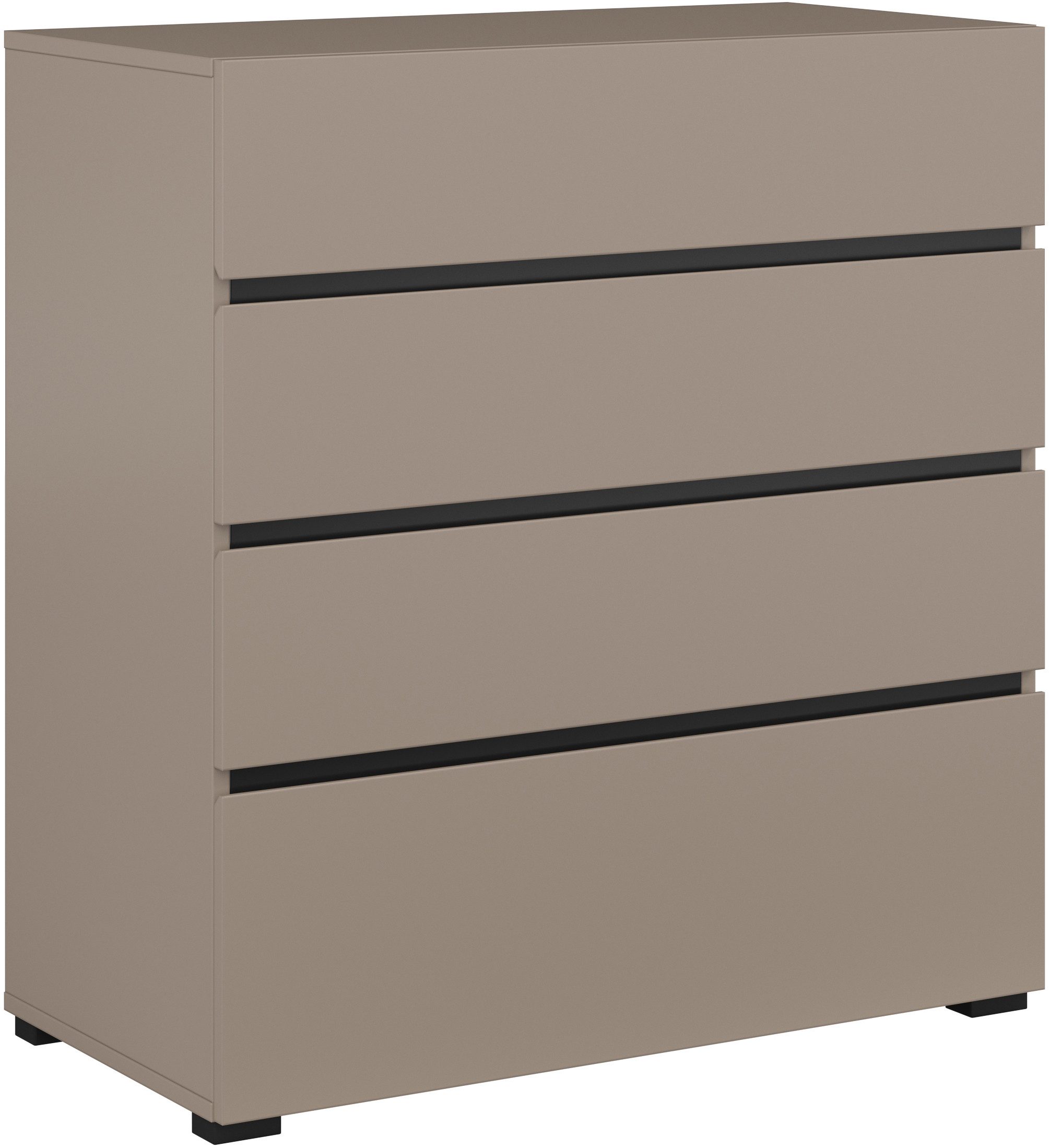 OTTO home Schubkastenkommode Cross, moderne grifflose Kommode, 80x40x85cm (BxTxH), Schubladenschrank, Sideboard mit 4 Schubkasten