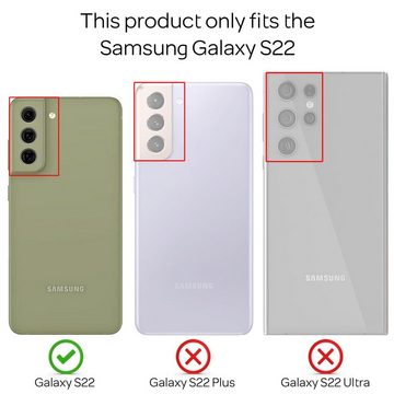 Nalia Smartphone-Hülle Samsung Galaxy S22, Klare Glitzer Hülle / Silikon Transparent / Glitter Cover / Bling Case