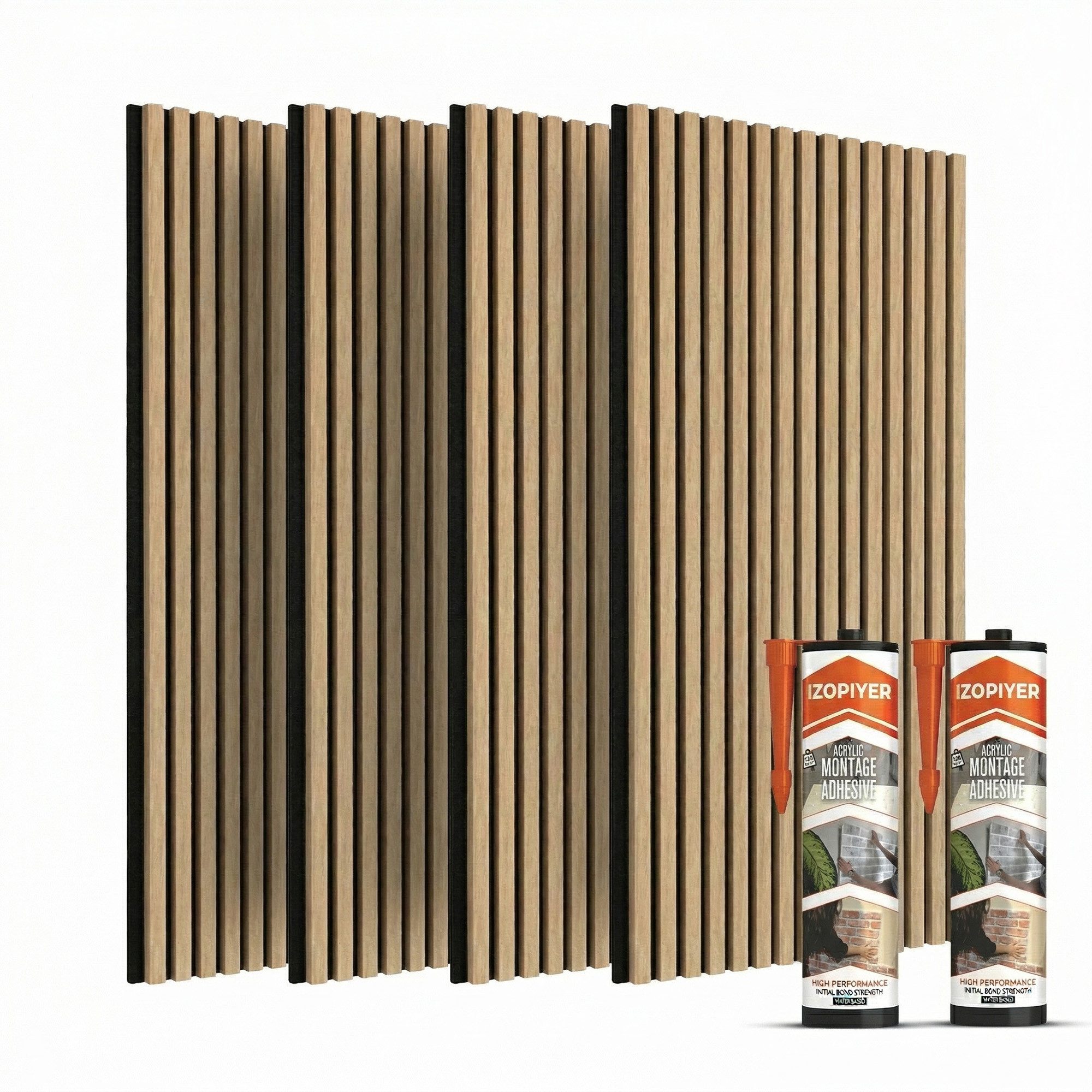 IZODEKOR 3D Wandpaneel Akustikpaneele in Holzoptik mit Filz – Schalldämmung & Raumakustik, BxL: 60x120 cm, 0,72 qm, (Set, Akustikpaneele als Set) schallabsorbierend, flexibel zuschneidbar, einfache Montage