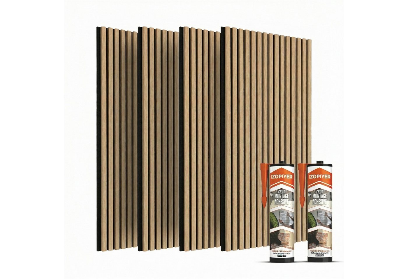 IZODEKOR 3D Wandpaneel Akustikpaneele in Holzoptik mit Filz – Schalldämmung & Raumakustik, BxL: 60x120 cm, 0,72 qm, (Set, Akustikpaneele als Set) schallabsorbierend, flexibel zuschneidbar, einfache Montage