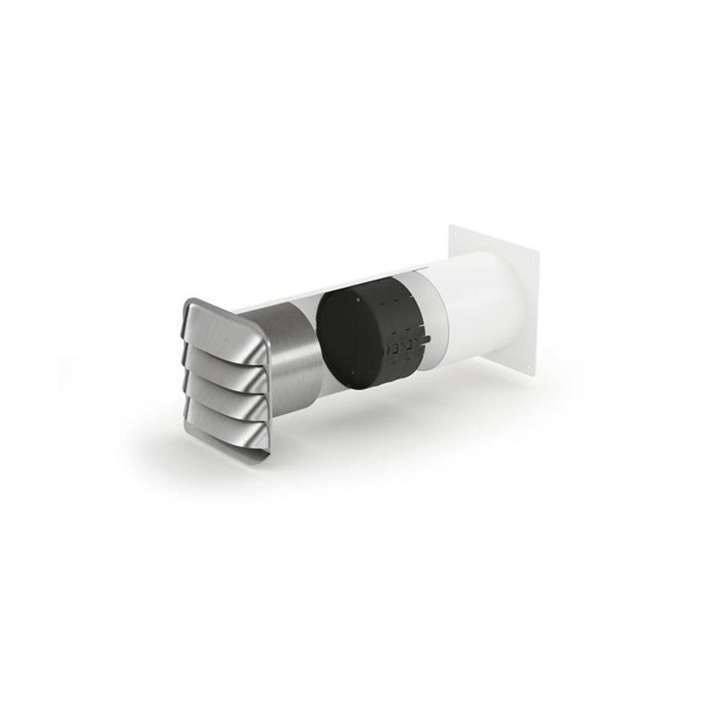 Naber Abluft-Set COMPAIR Mauerkasten E-Jal Col 125 inkl. THERMOBOX, Jalousie Edelstahl
