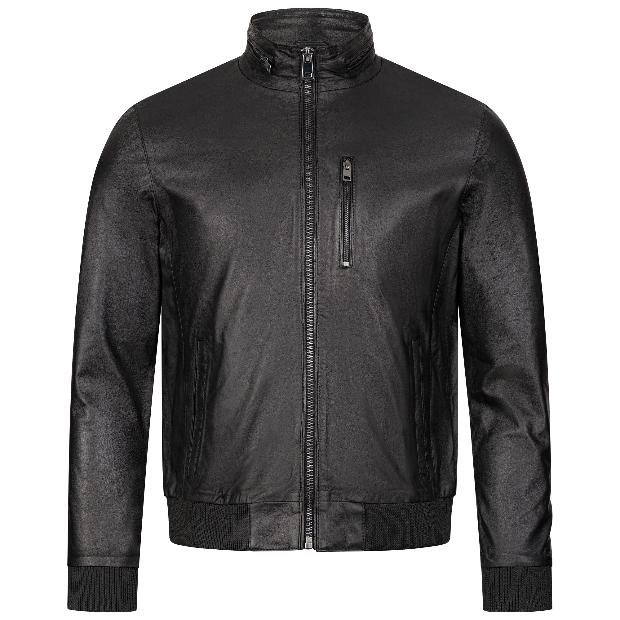 S&A Ledermoden Lederjacke Alessio Stehkragen mit Zipper günstig online kaufen