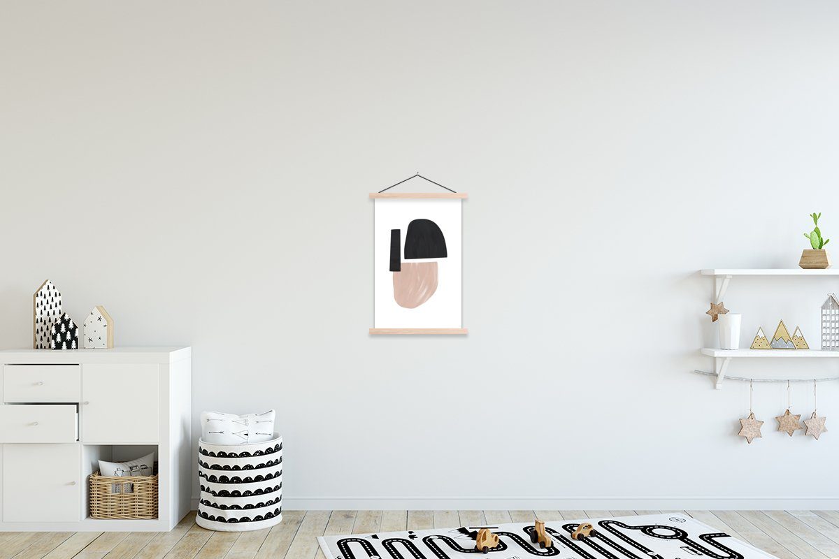 MuchoWow Poster Abstrakt - Minimalismus - Pastell, (1 St), Posterleiste, Textilposter für Wohnzimmer, Bilderleiste, Magnetisch