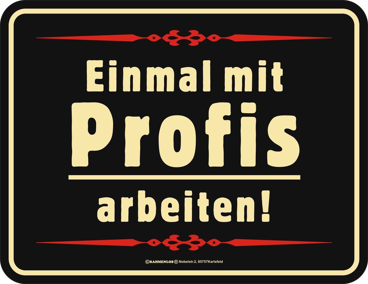 Metallschild Profis - Fun-Schilder - Blechschild
