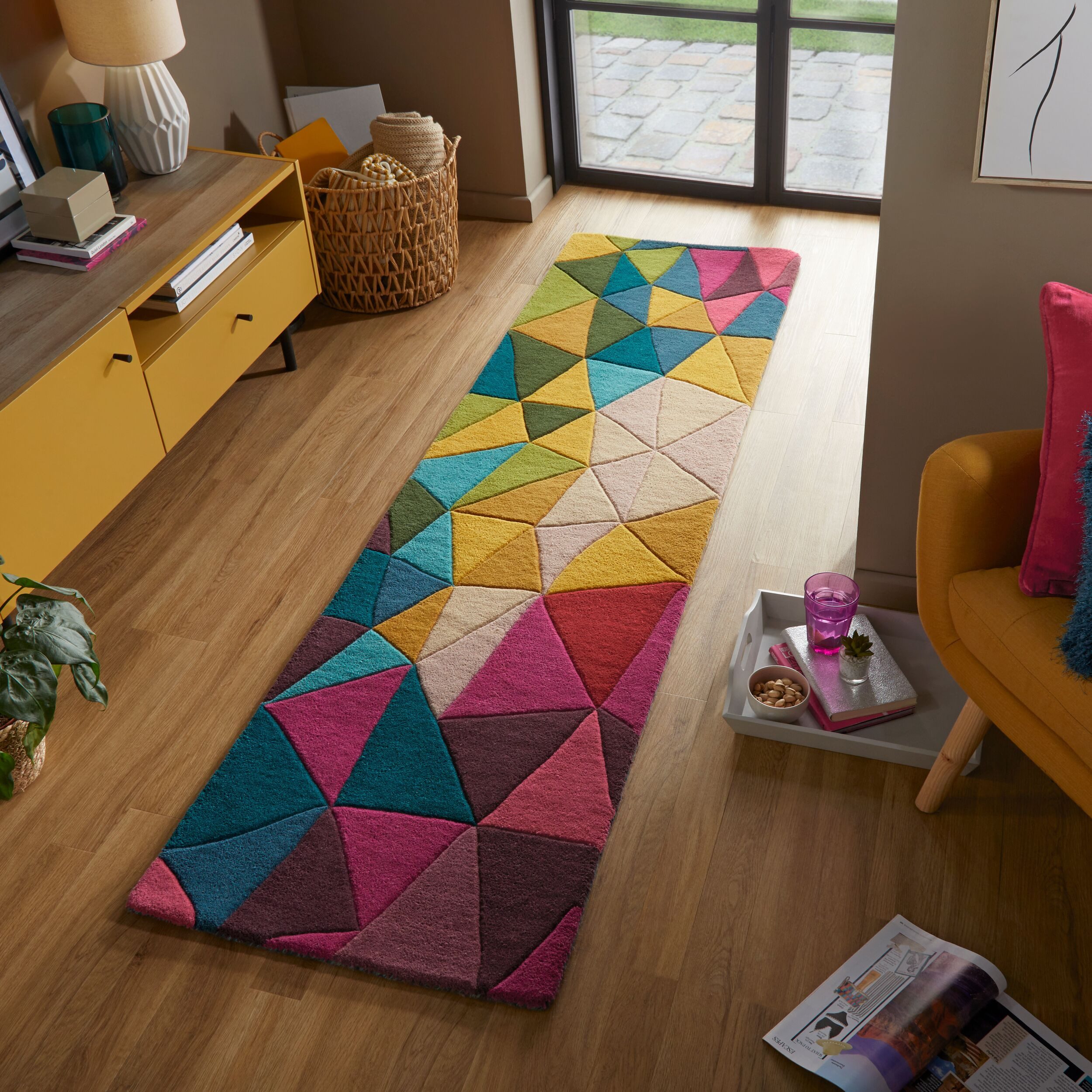 KADIMA DESIGN Wollteppich Farbenfroher Wolle Designer-Teppich günstig online kaufen