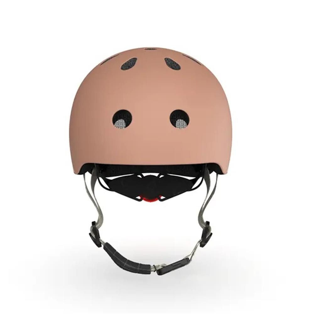Scoot and Ride Kinderhelm Größe XXS-S Mocha - Schutzhelm, mit LED-Sicherheitslicht, in Braun – Bild 4 von 4