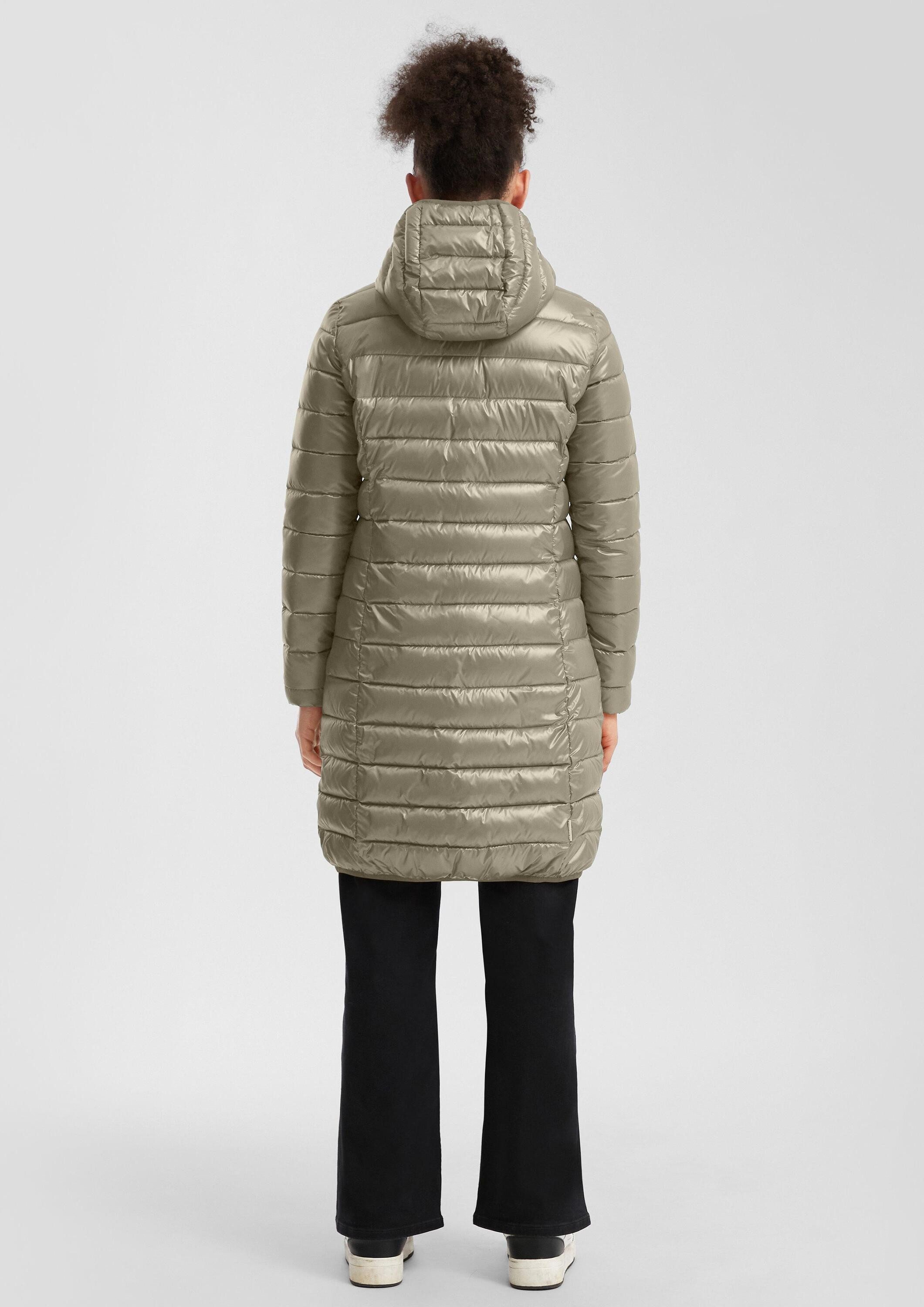 QS Wintermantel Outdoor-Mantel Leicht wattierter Steppmantel mit Kapuze