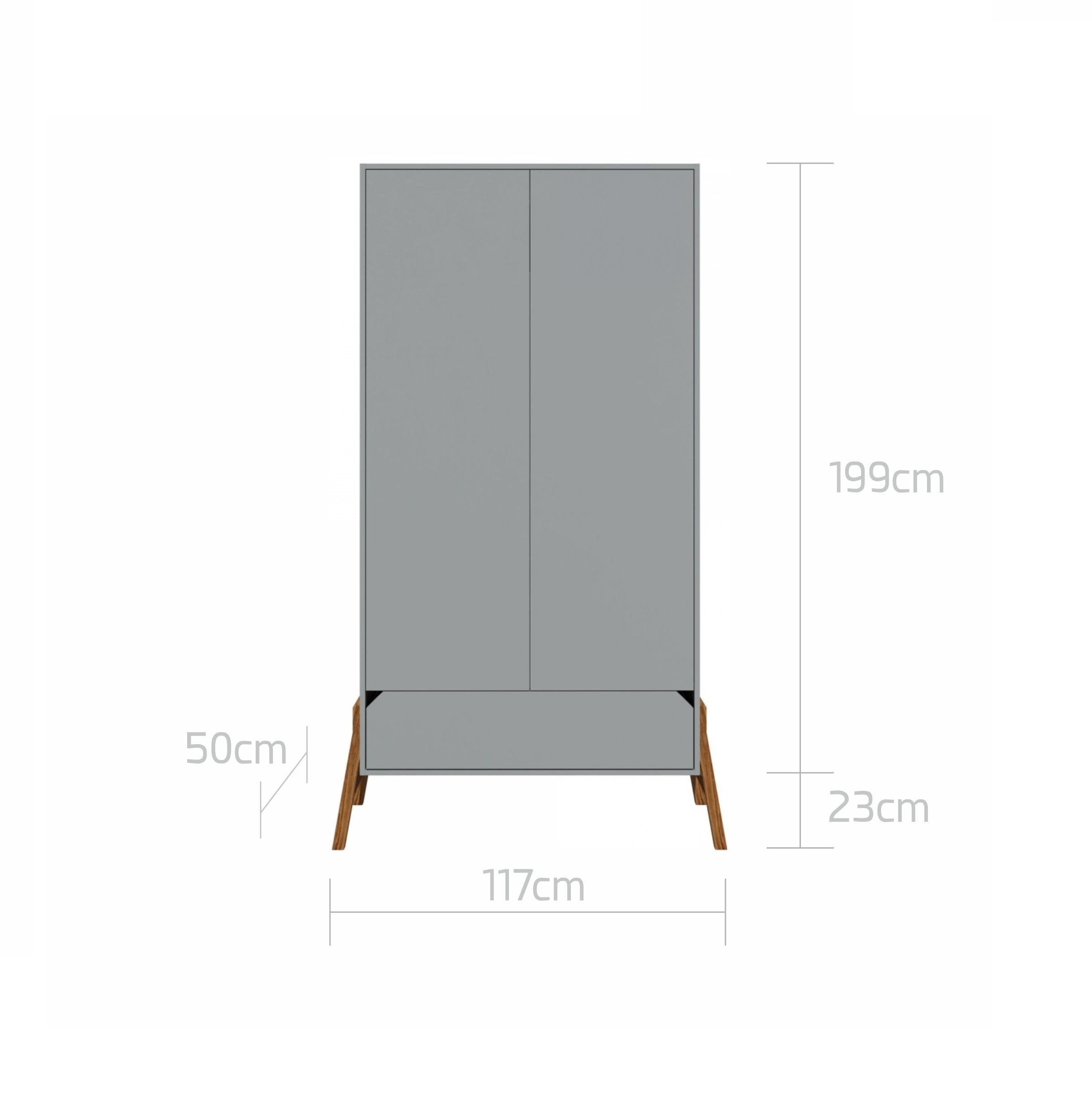 Raumhirsch Furniture Kinderkleiderschrank Lotta, 2-türig – ideal für das Kinderzimmer