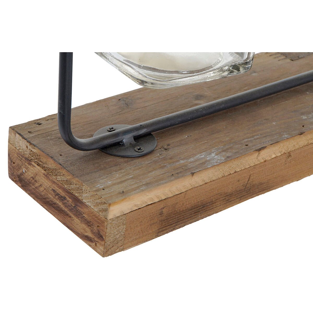 DKD Home Decor Dekovase Vase DKD Home Decor Schwarz Metall Glas Paulonia Holz 49x11x27 cm mode