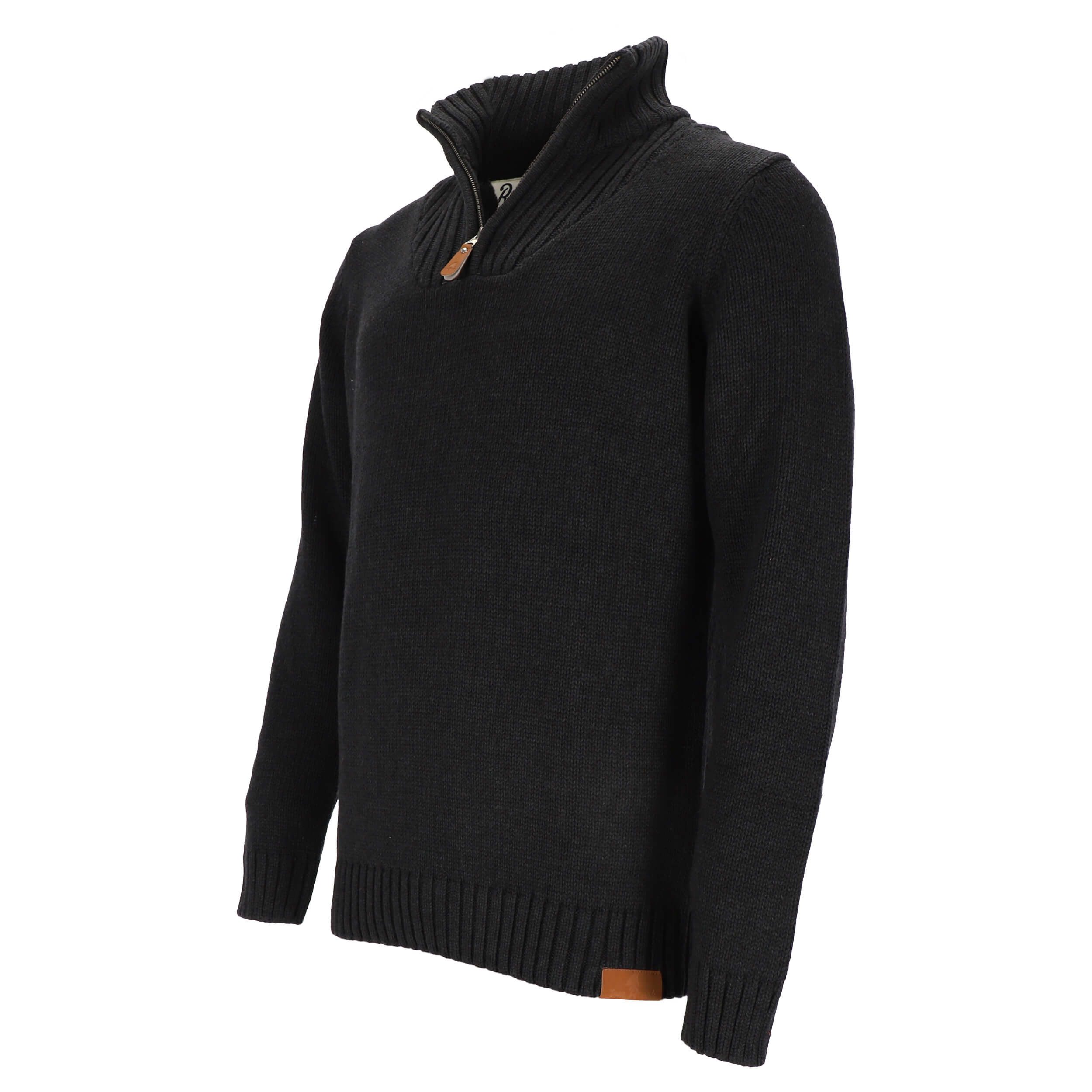 tomBrook Troyer Herren Strickpullover Uni - Pullover mit Stehkragen und Rei günstig online kaufen