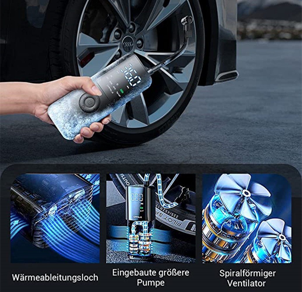 Auto Reifenpumpe Elektrische Hand USB LED Licht SOS Design für Auto Motorrad