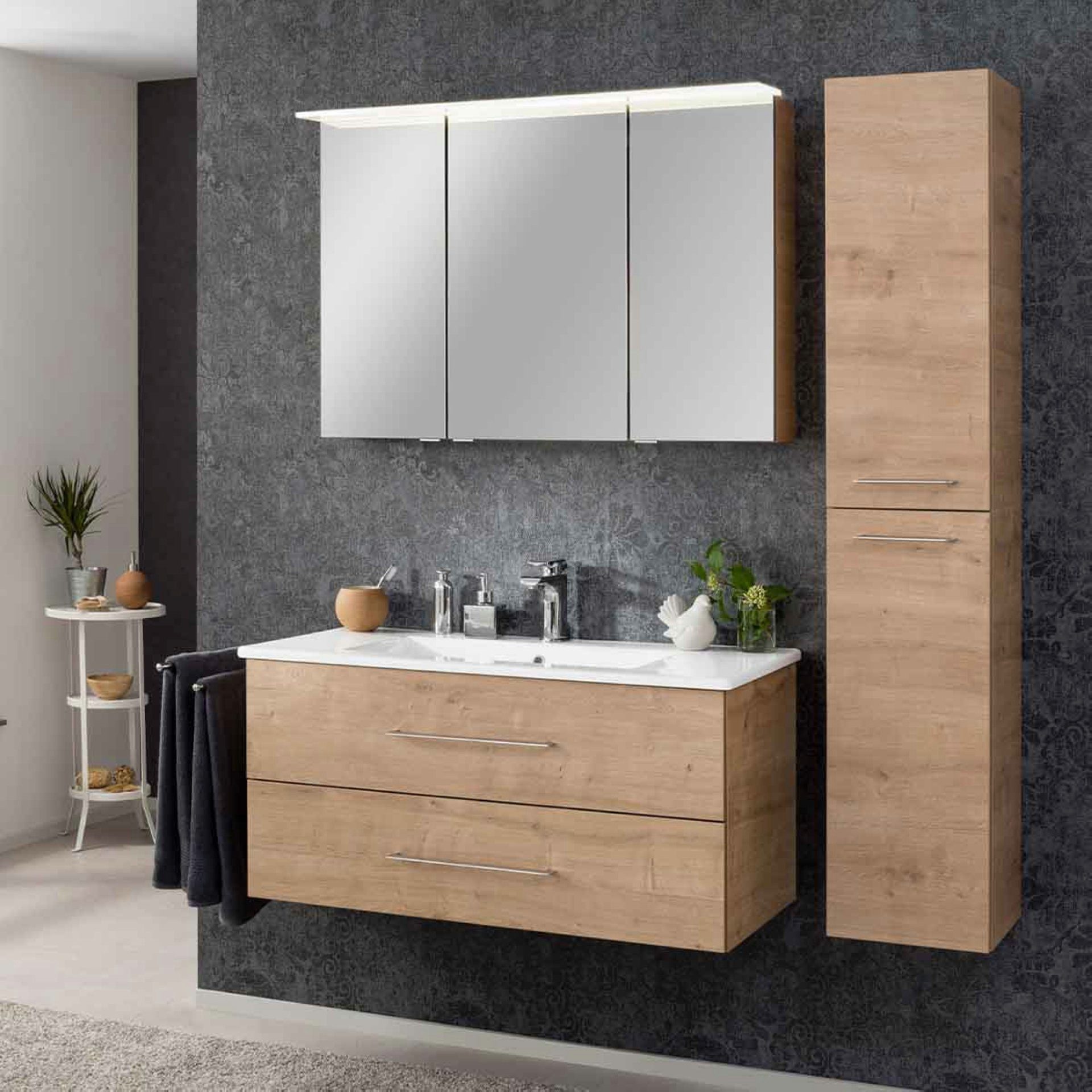 FACKELMANN Badmöbel-Set Badmöbel-Set, Badezimmer-Komplettset, Badezimmermöbel 4-teilig