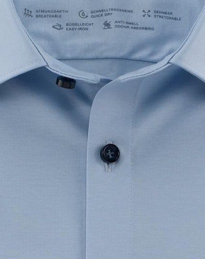 in bequemer slim OLYMP Businesshemd Six No. hellblau super Jersey-Qualität