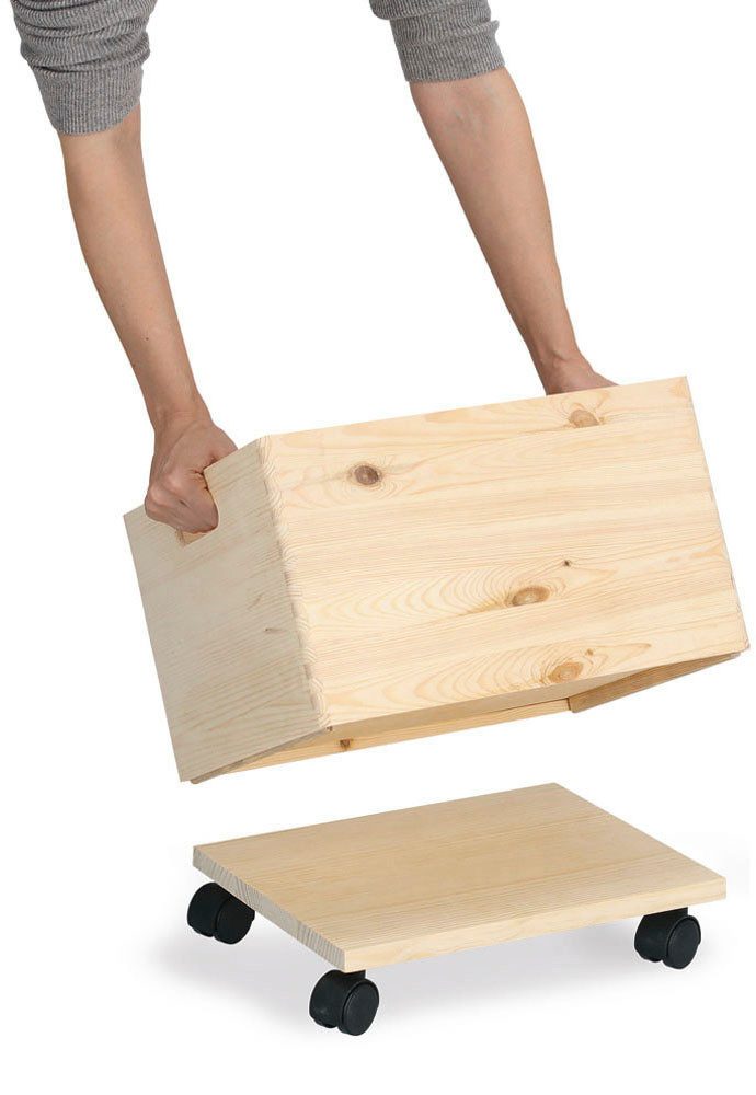 Zeller Present Transport Trolley (Set of 2), Pine Wood, 100% FSC