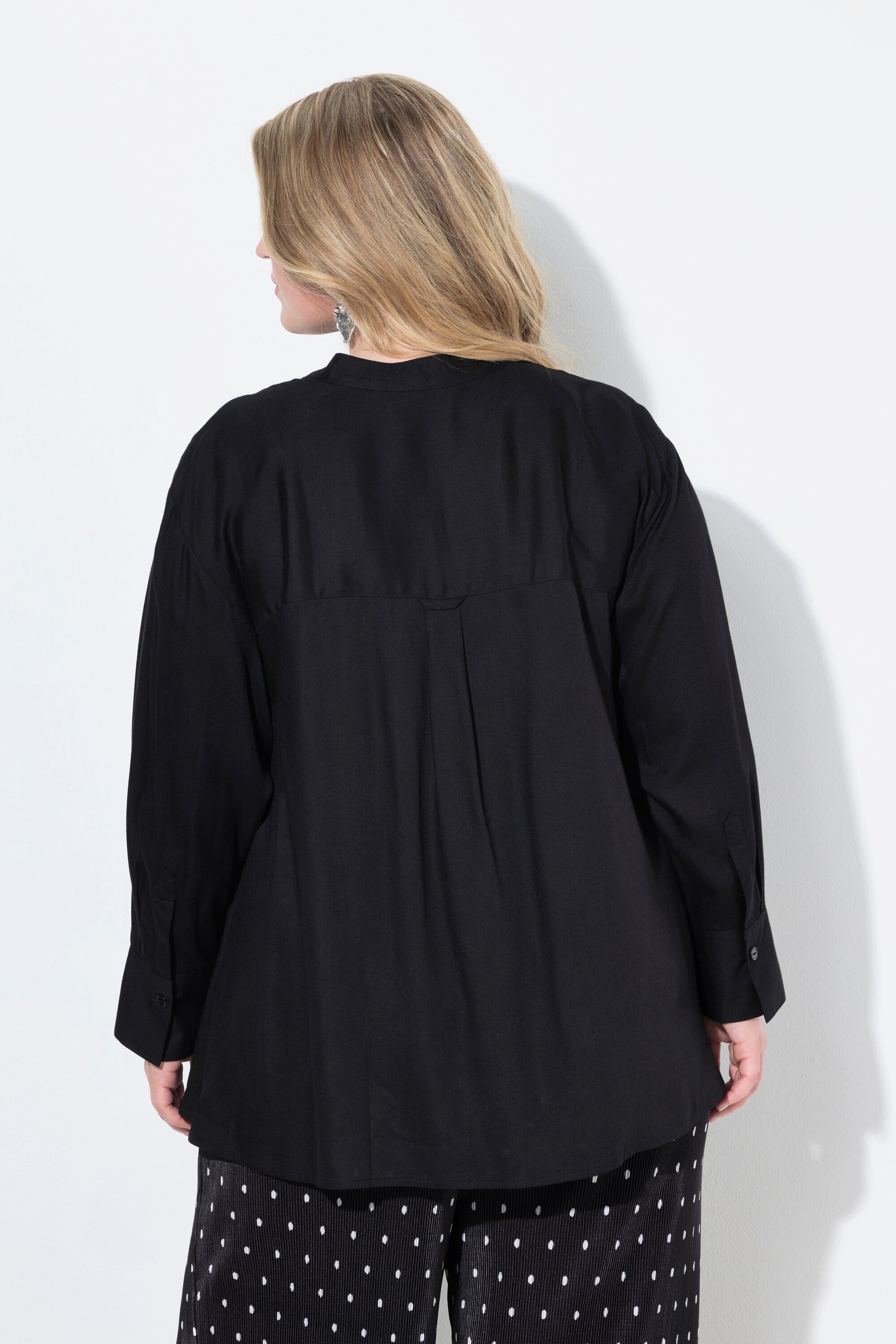 MIAMODA Longbluse Bluse Zierfalten an den Schultern Langarm