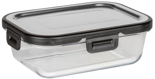 WENKO Frischhaltedose Steel, Glas, (1-tlg), Deckel aus rostfreiem  Edelstahl, Schalen für die Zubereitung spülmaschinengeeignet