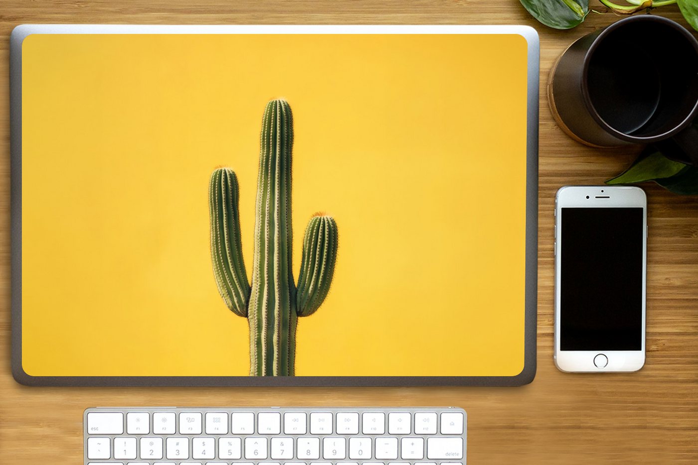 Thumbnail - MuchoWow Laptop-Aufkleber Kaktus - Grün - Minimalistisch
