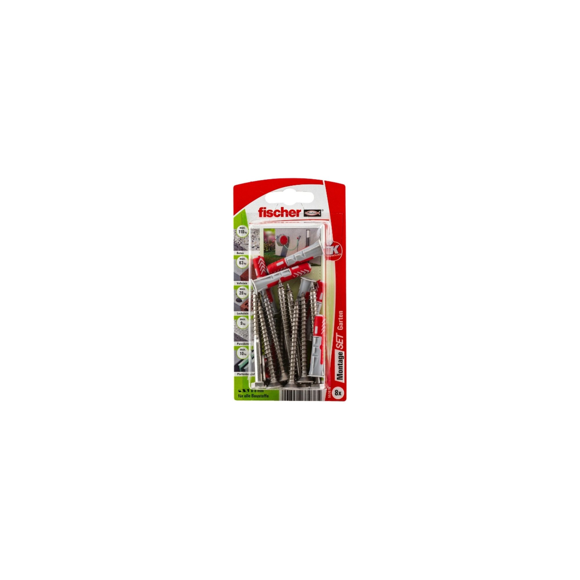 Schrauben- und Dübel-Set fischer M-Set Garten K 5 Stk