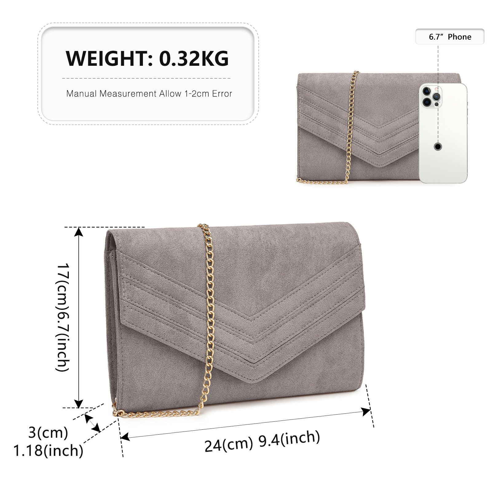 Miss Lulu Clutch Damen Elegante Abendtasche Umschlag Umhängetasche Crossbod günstig online kaufen